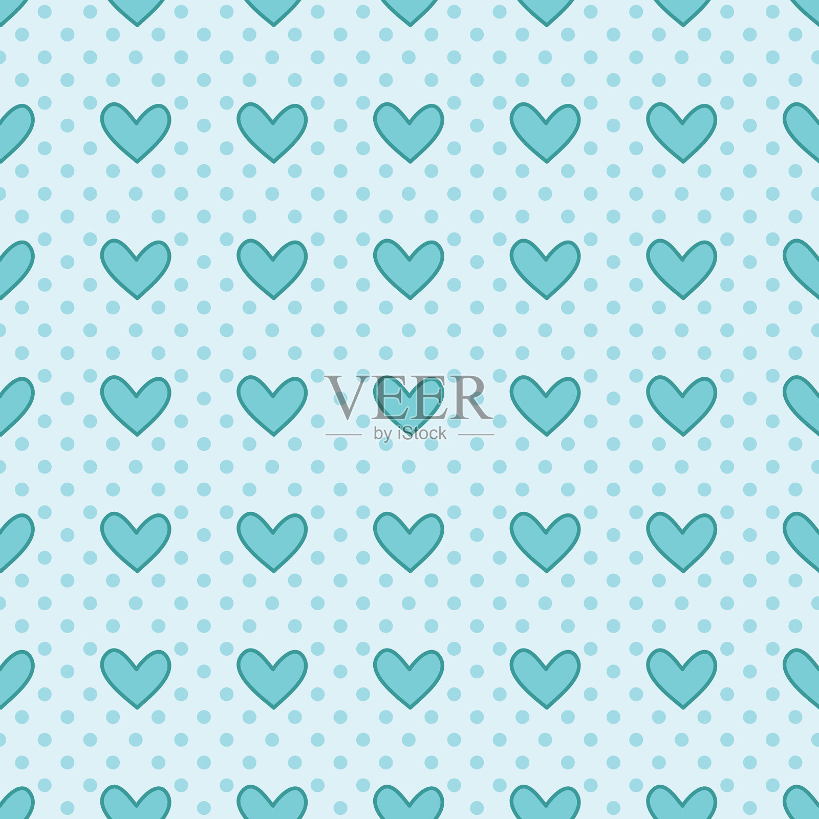 情人心无缝图案插画图片素材