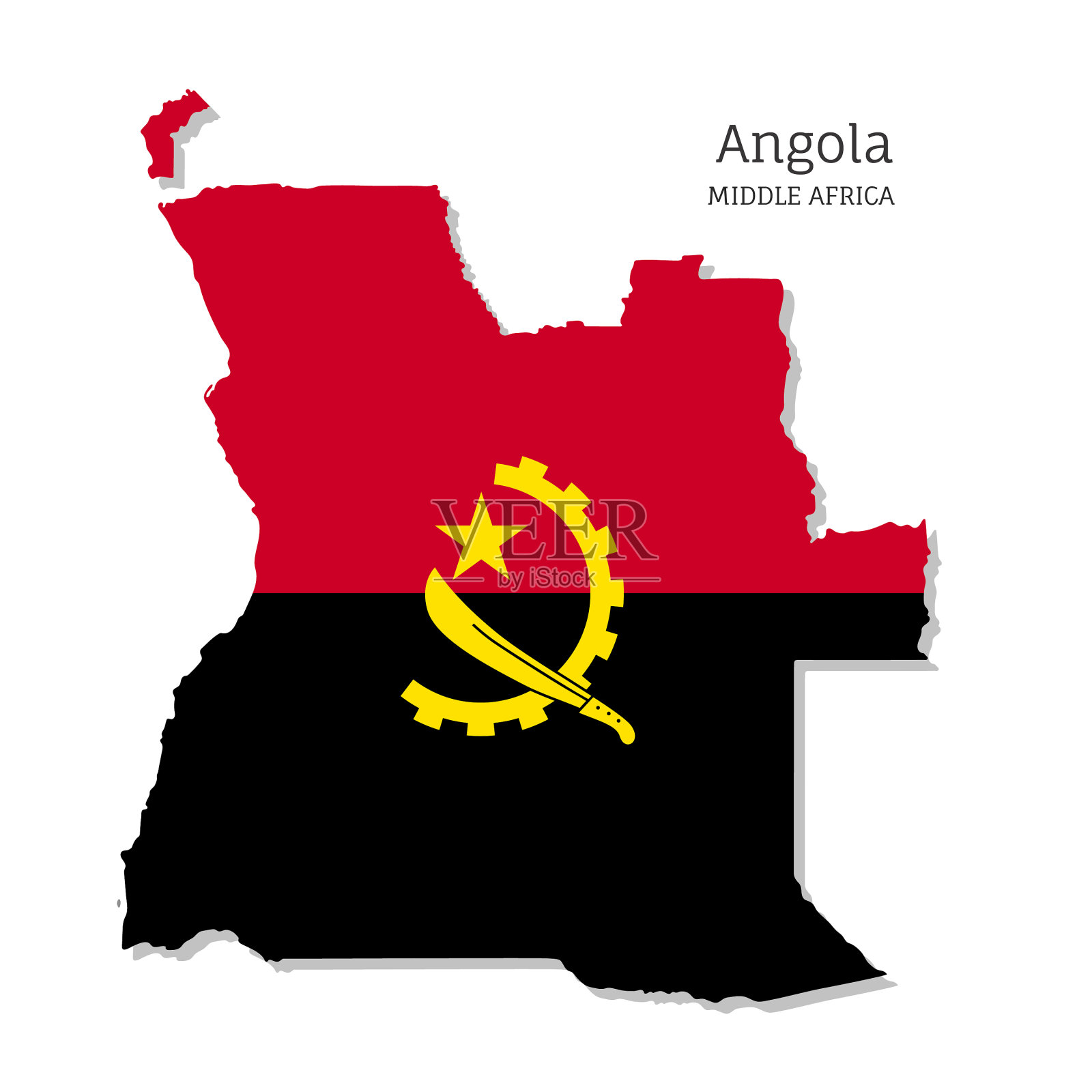 安哥拉国旗地图插画图片素材