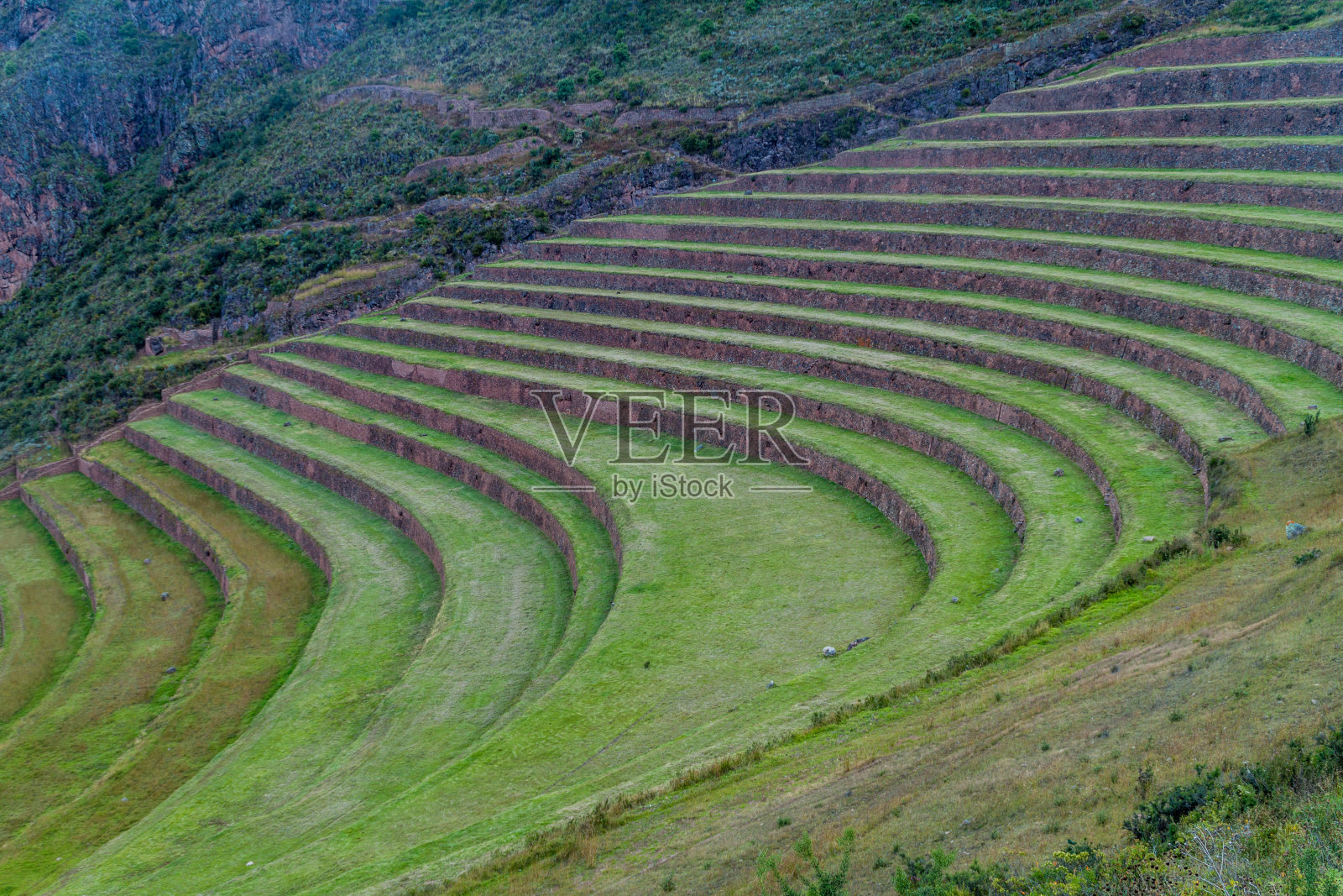 秘鲁圣谷Pisac印加农业梯田照片摄影图片