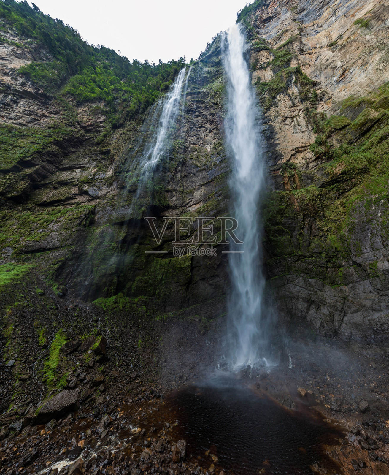 卡塔塔-世界上最高的瀑布之一，秘鲁北部。照片摄影图片