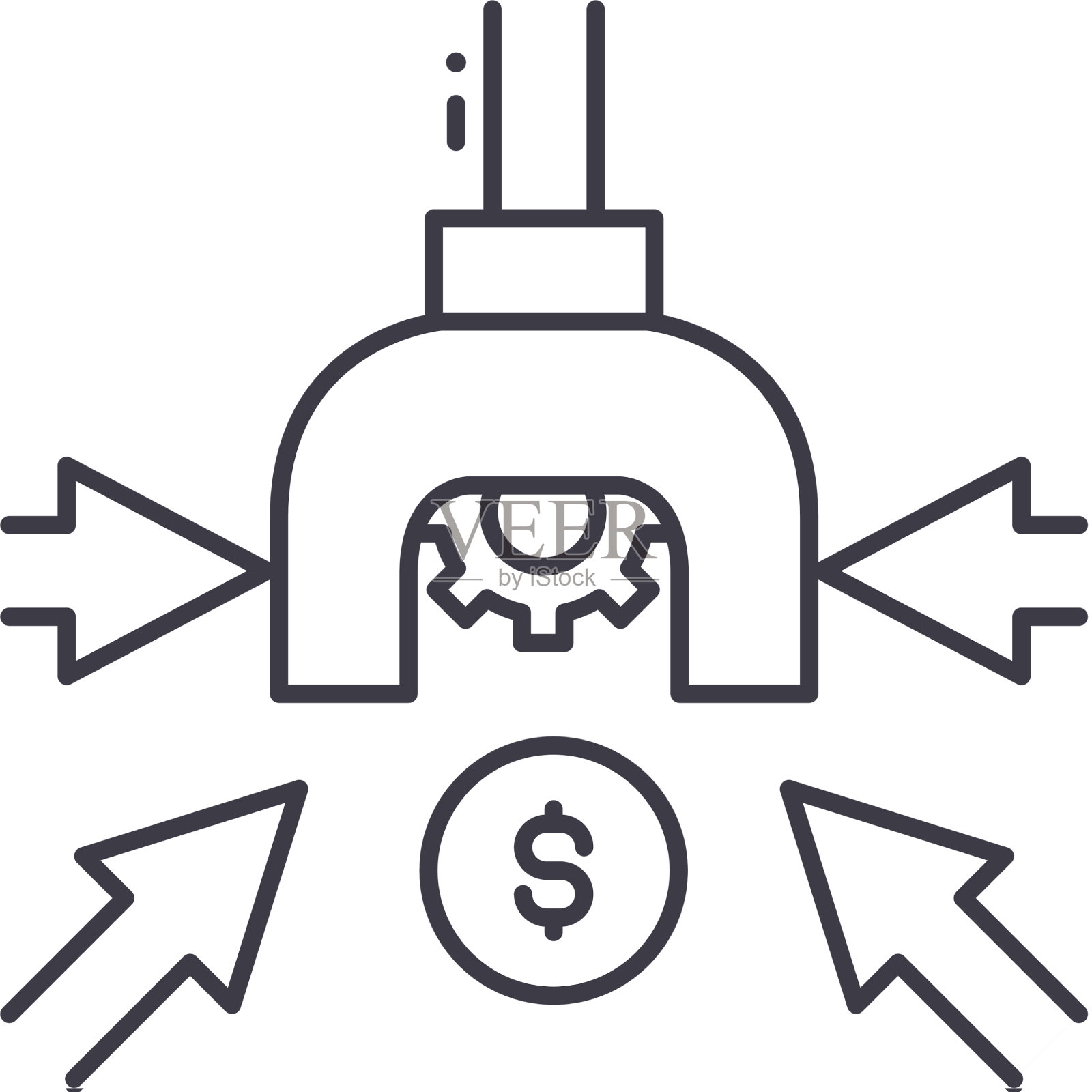 金融激励是线性孤立的插画图片素材