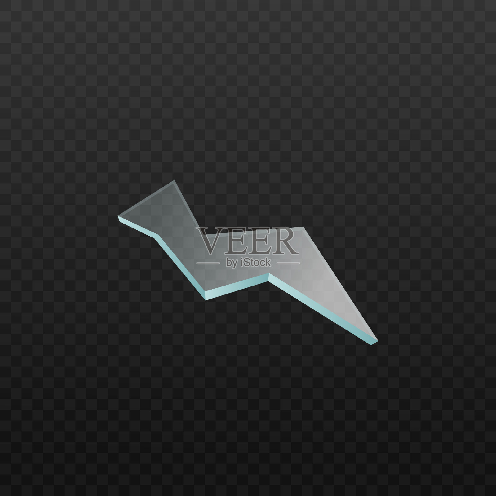 真实的破碎玻璃碎片在黑暗透明的背景插画图片素材