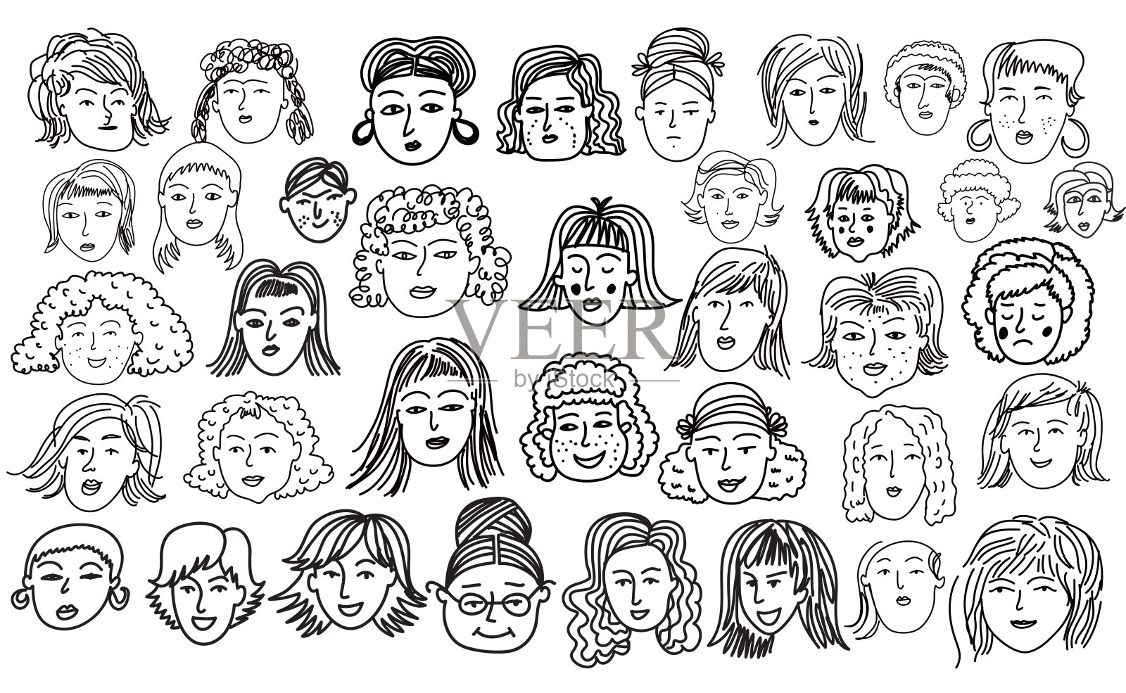 画一些有趣的人物。人物的化身。插画图片素材