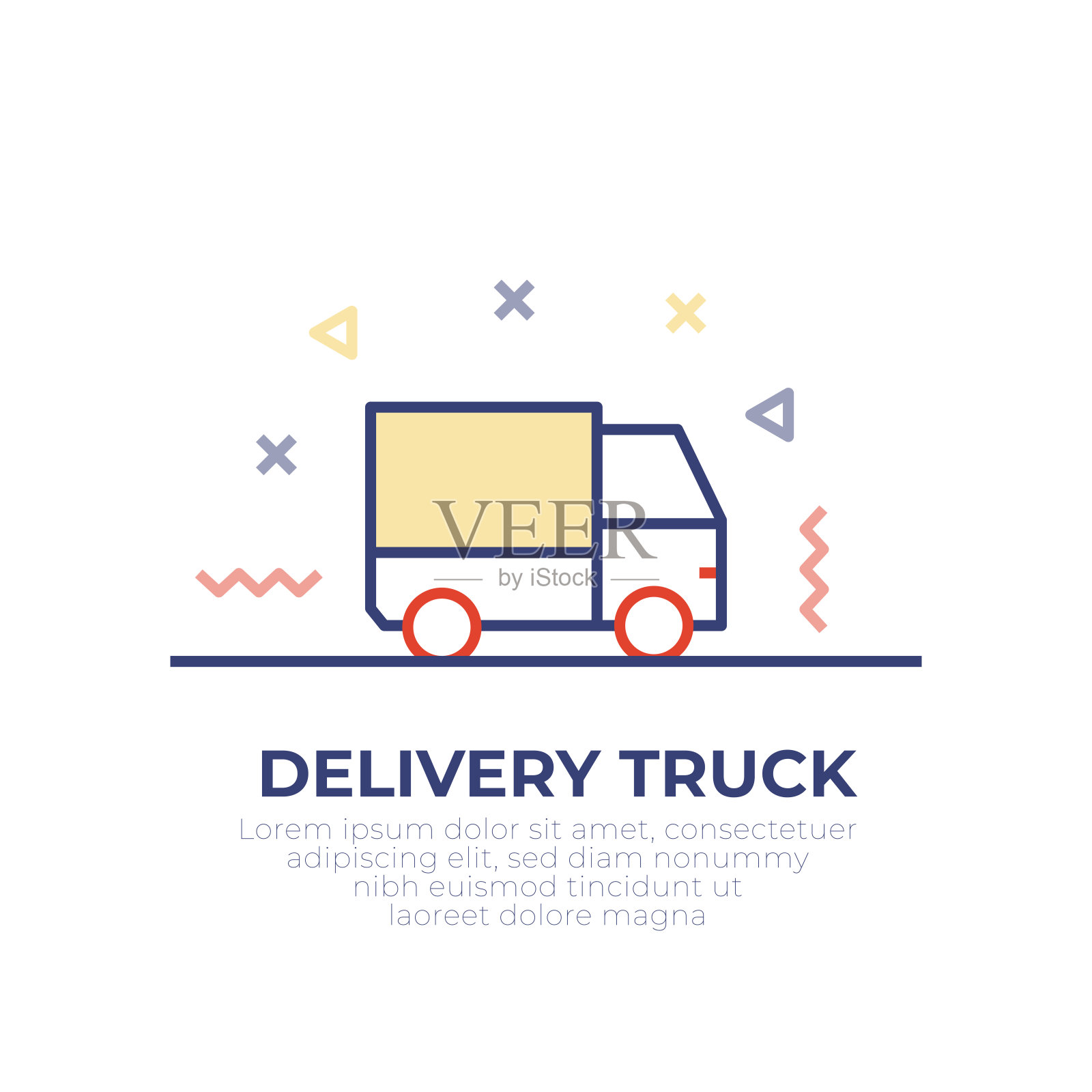 货车轮廓图标插画图片素材