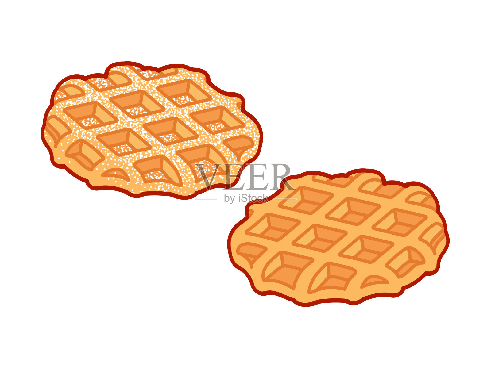 卡通比利时列日华夫饼设计元素图片