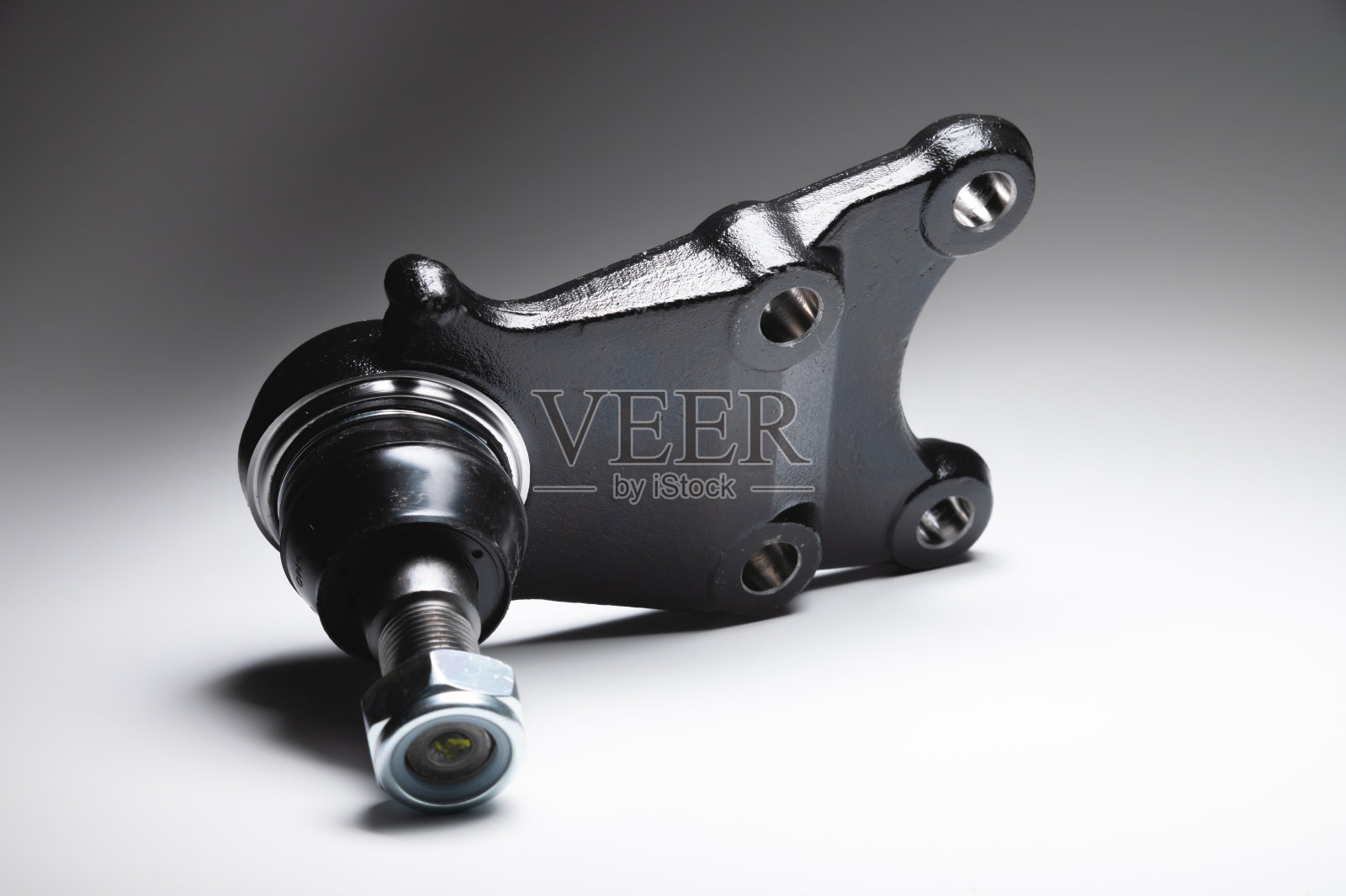新的SUV前悬挂球接头与螺母灰色梯度背景照片摄影图片