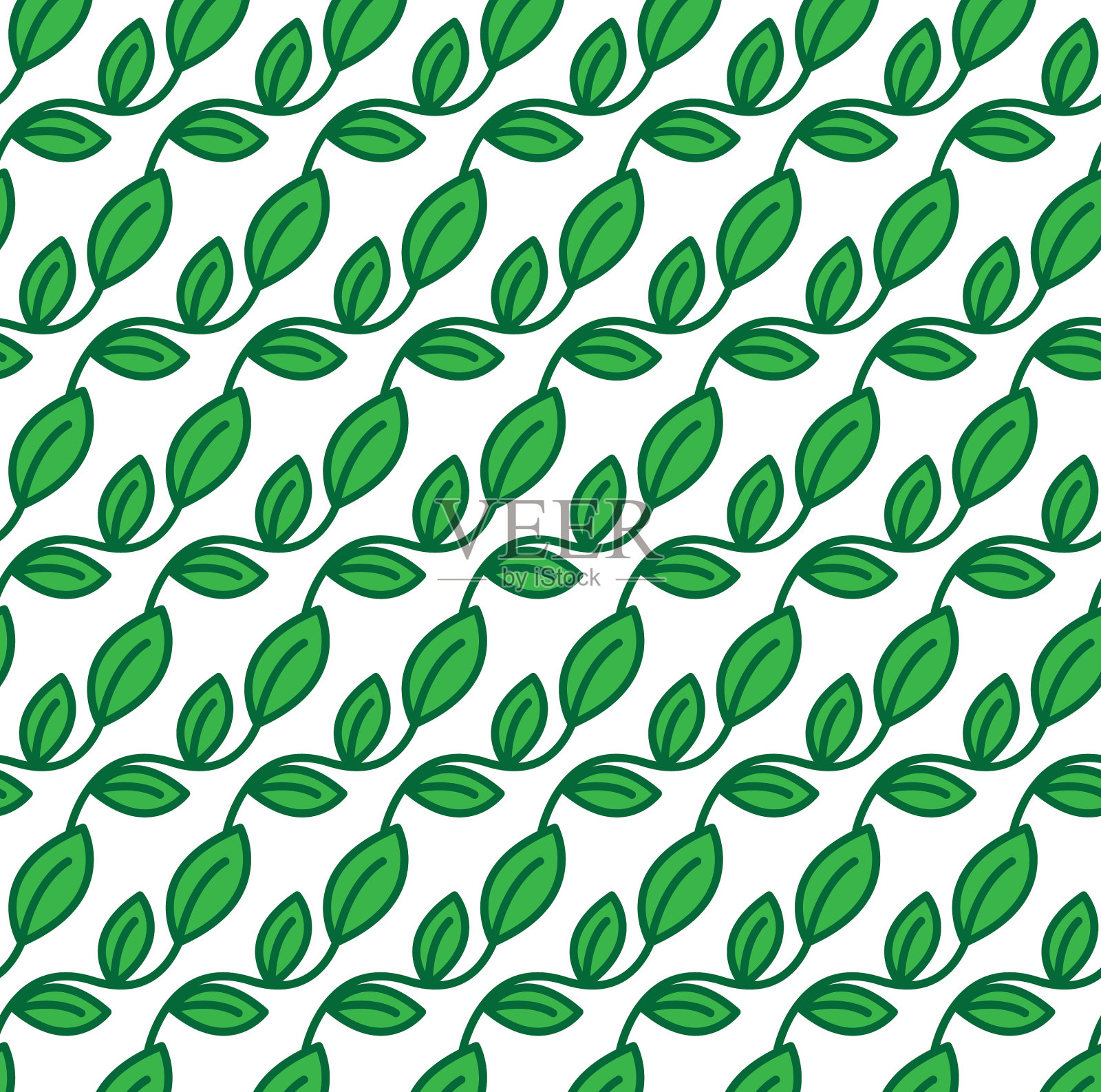 有叶子的无缝图案插画图片素材