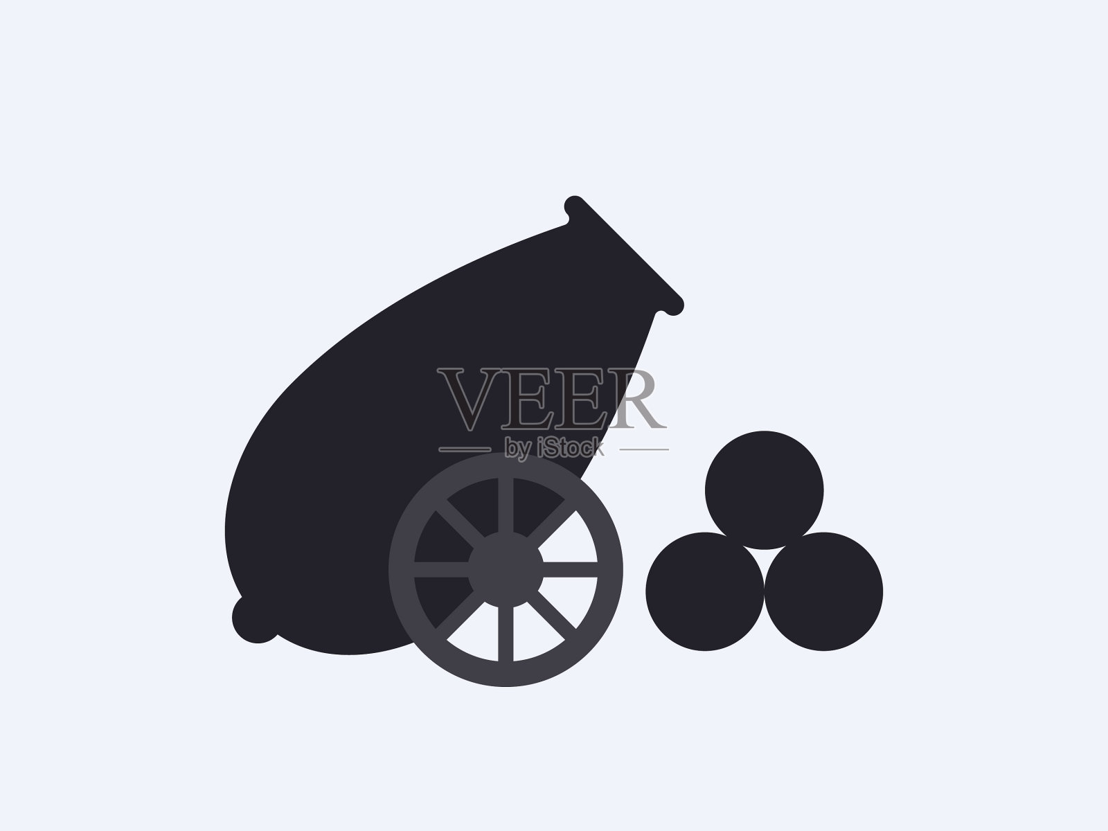 用军用炮弹与复古炮战斗插画图片素材