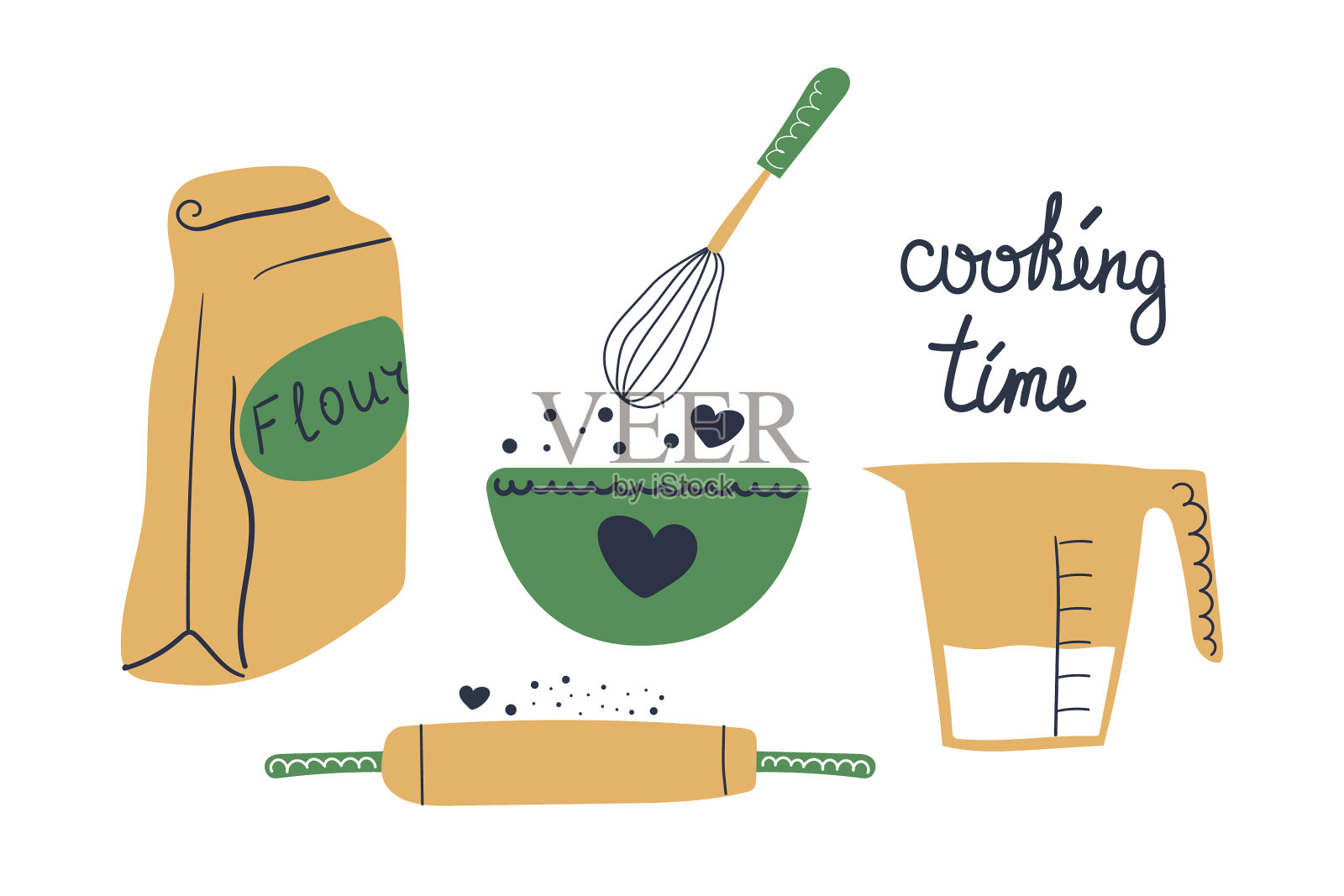 面粉插画图片素材