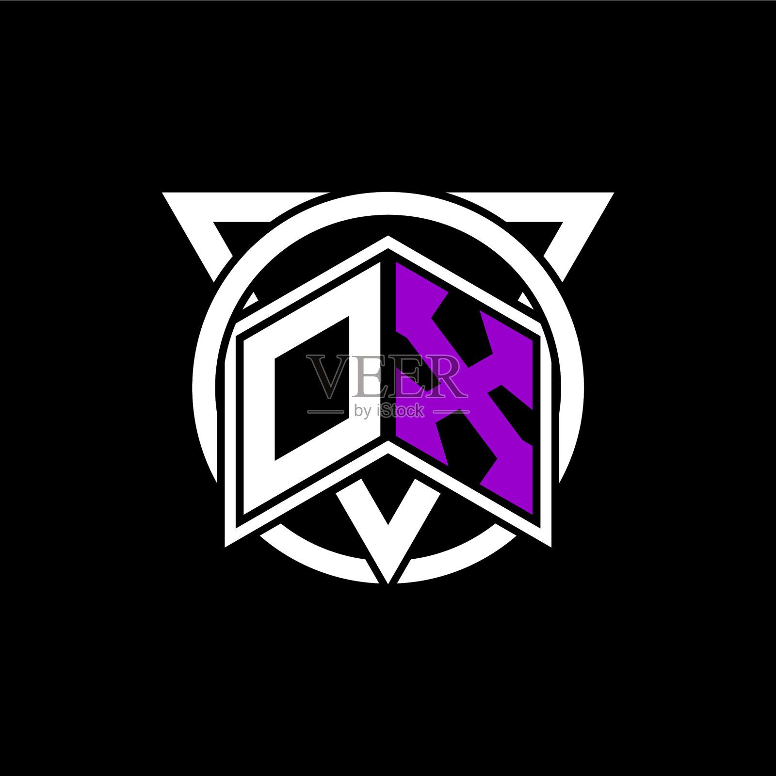 字母o x钻石装饰插画图片素材