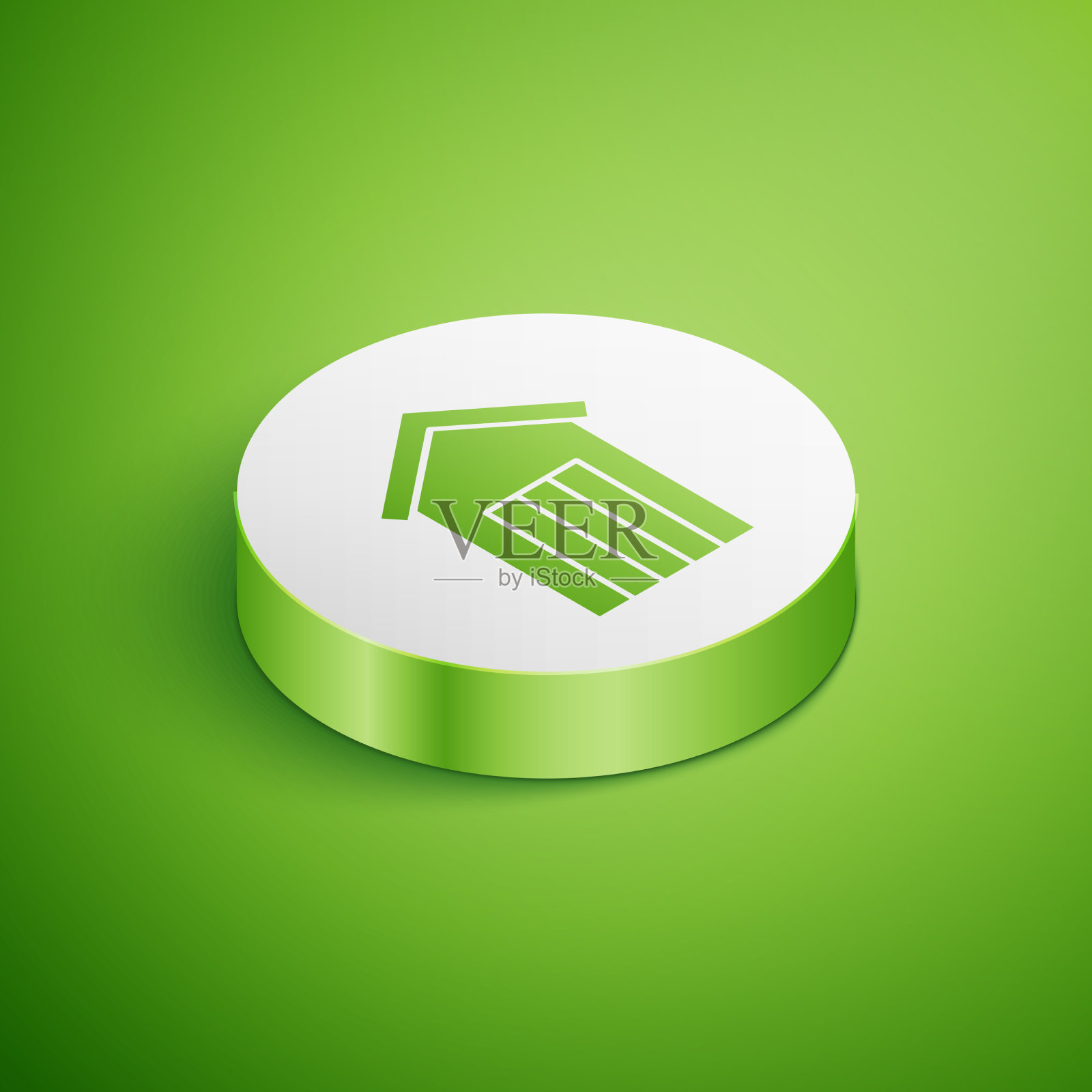 等距木制户外厕所图标隔离插画图片素材