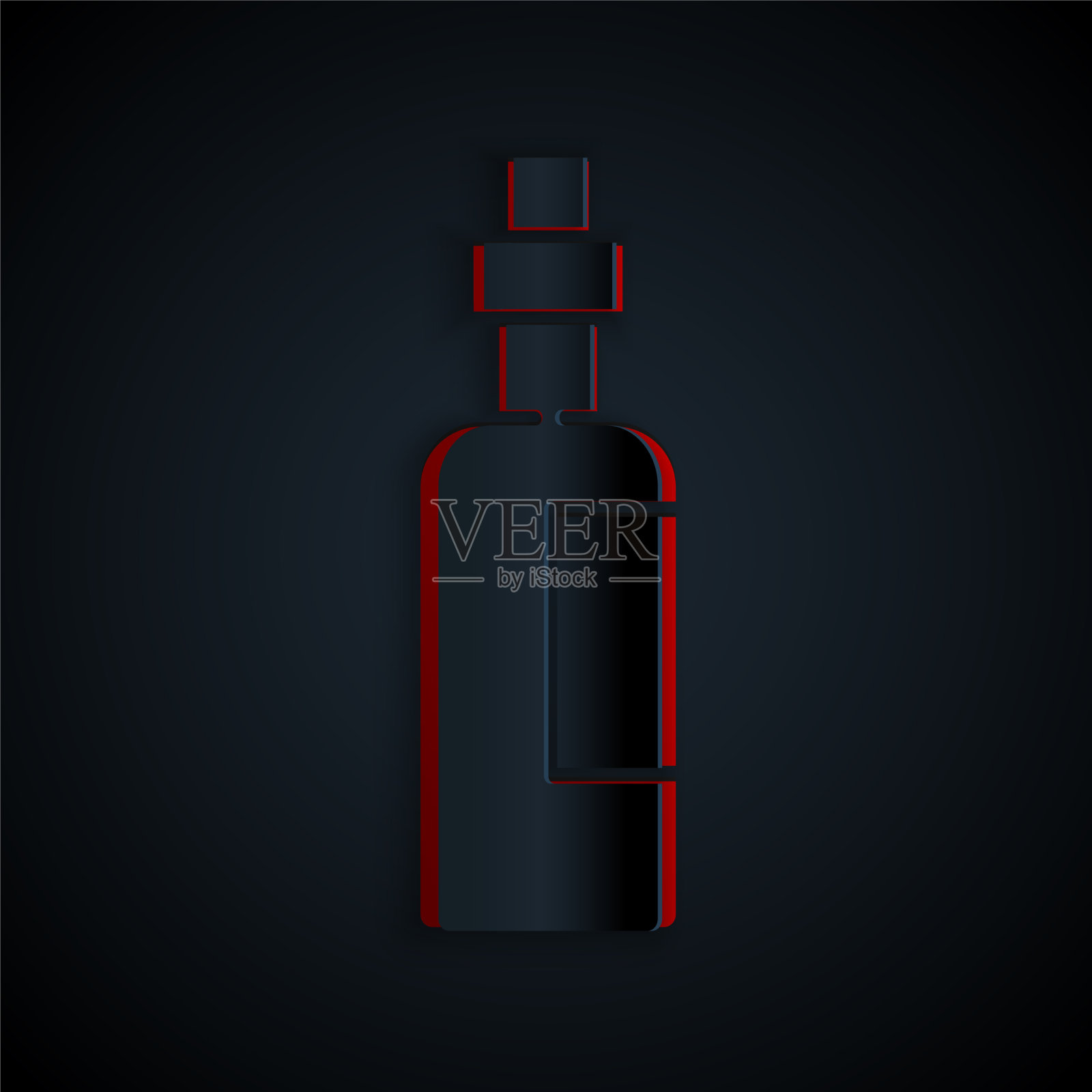 剪纸瓶橄榄油图标孤立上插画图片素材