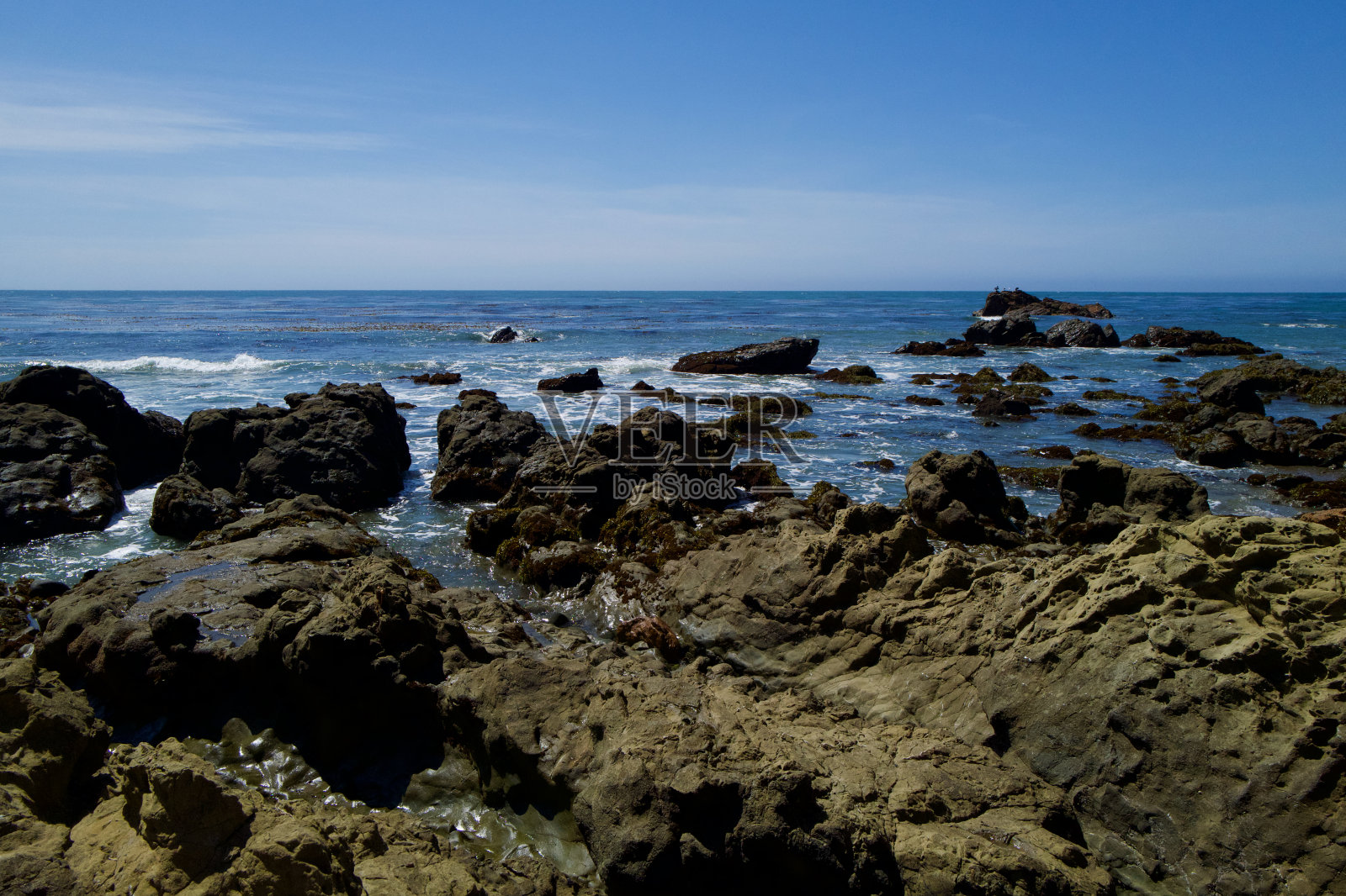 圣西蒙海滩，加利福尼亚中部海岸照片摄影图片