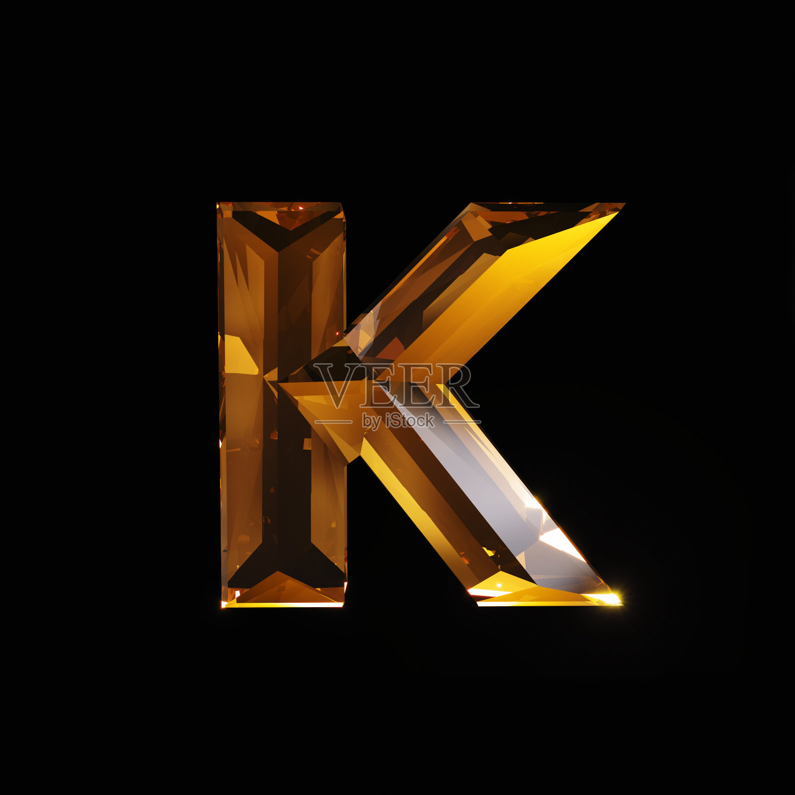 玻璃字母K - 3d照片摄影图片