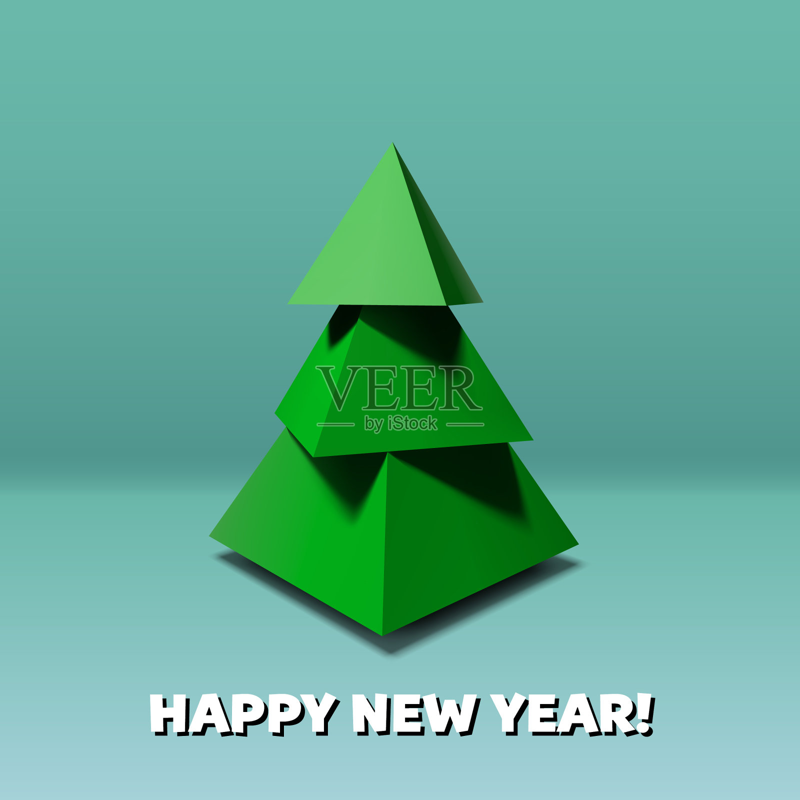 低聚圣诞树插画图片素材