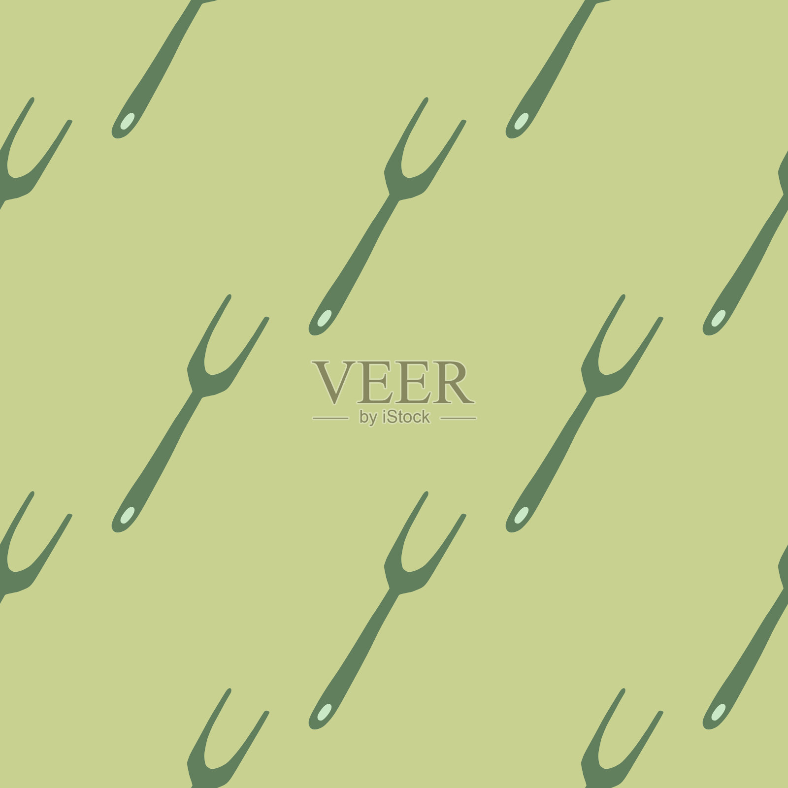 极简的无缝模式与厨房工具插画图片素材