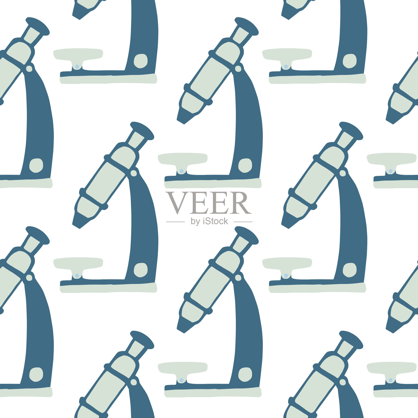 用显微镜观察分离出无缝生物图案插画图片素材