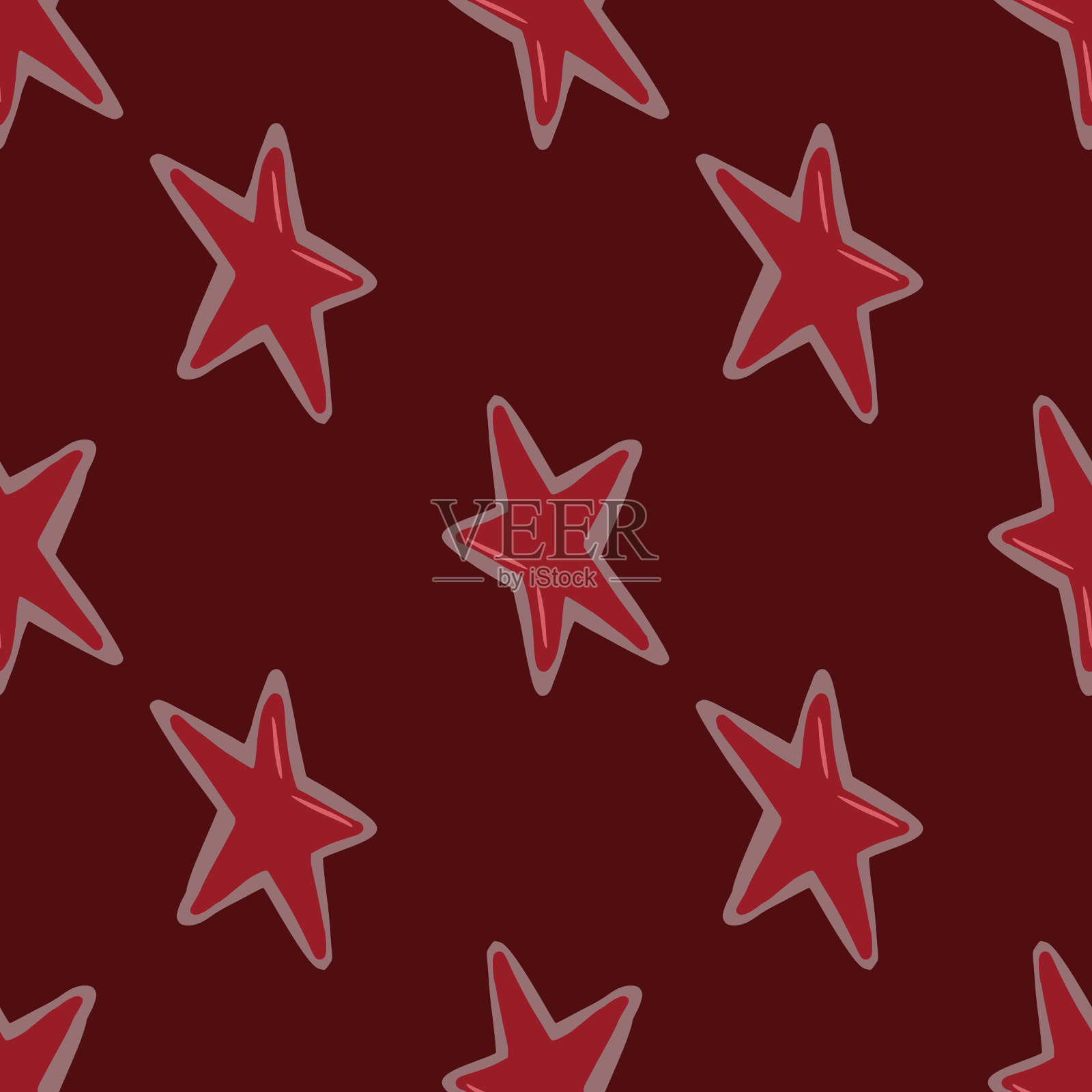 无缝模式与明星圣诞饼干插画图片素材