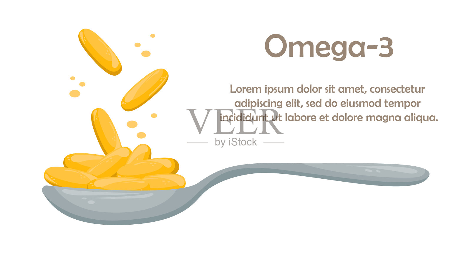 模板与空白文本与鱼油插画图片素材