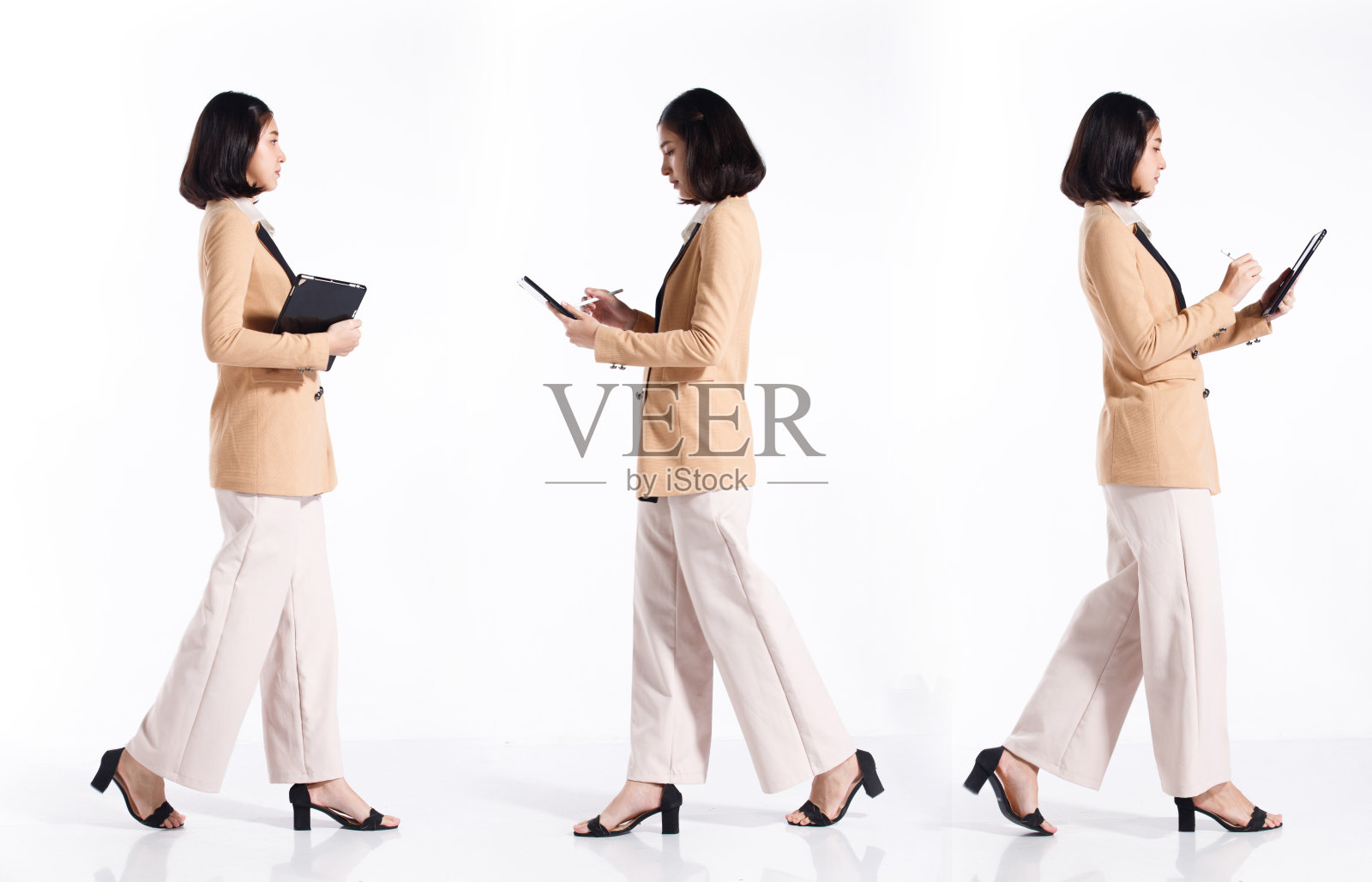 20多岁的亚洲女性黑色短发正式套装照片摄影图片