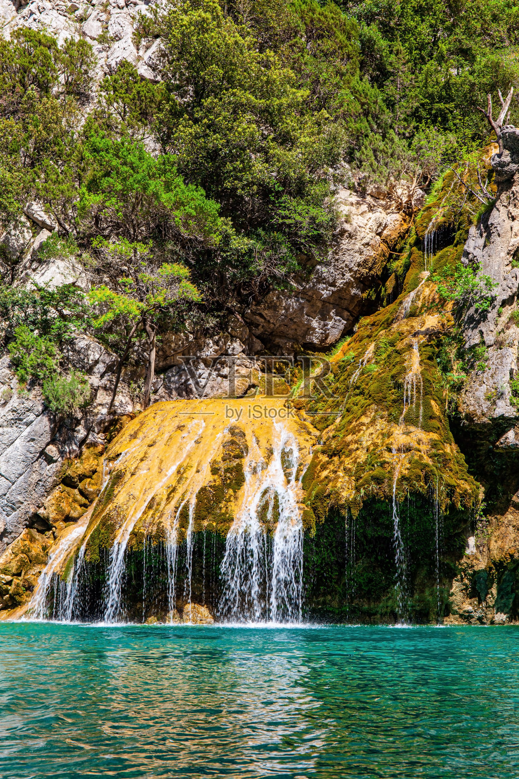 弗登河和瀑布照片摄影图片