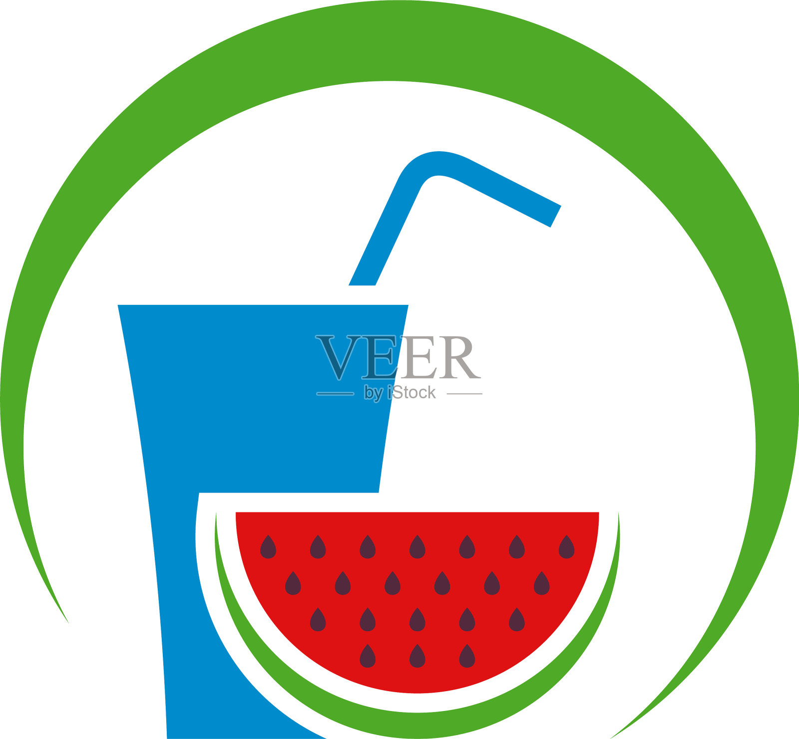 西瓜汁logo模板创意插画图片素材