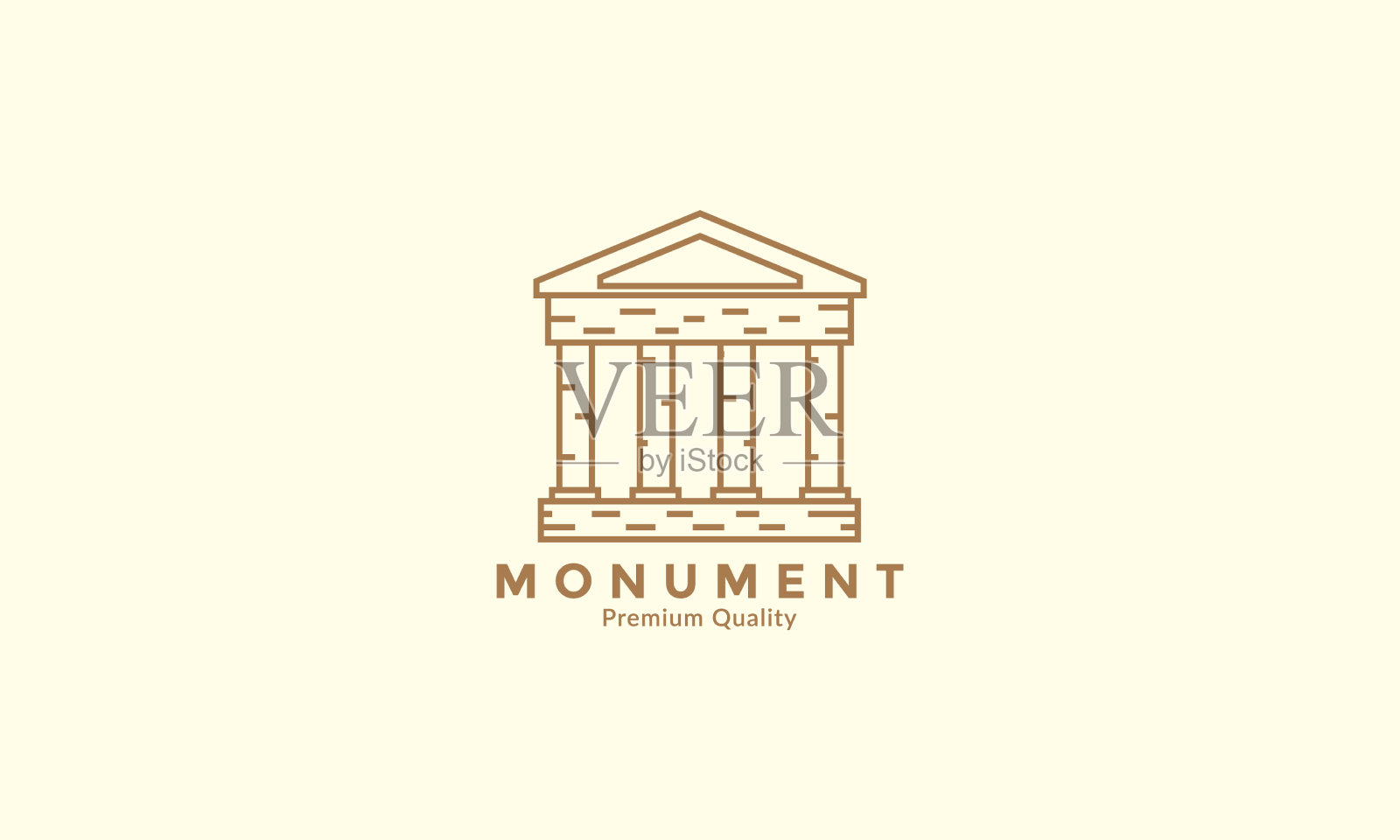 简单的纪念碑线复古潮人标志图标插画图片素材