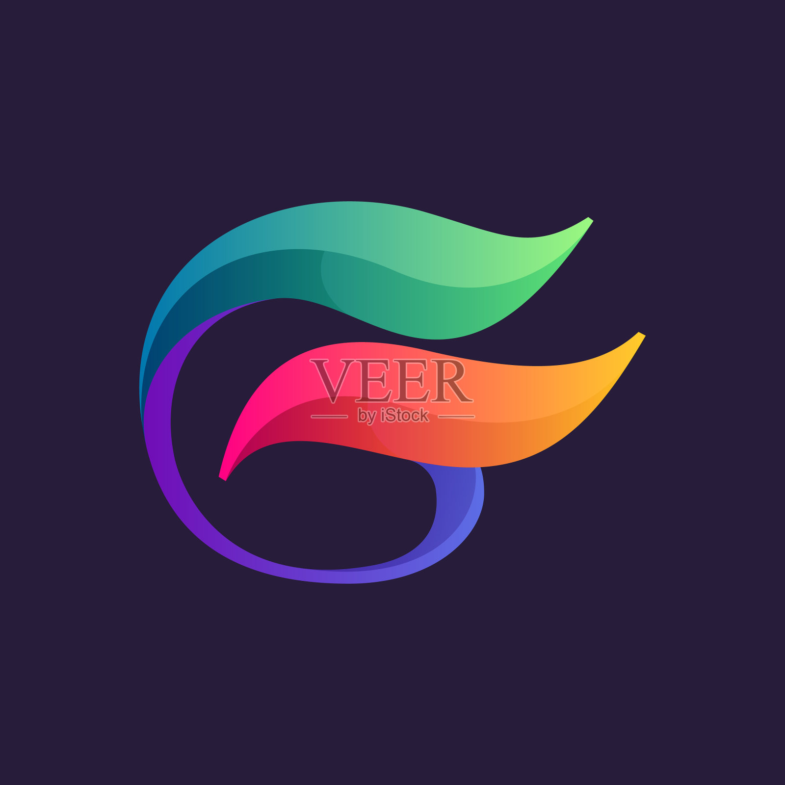 标志用字充满活力，色彩缤纷插画图片素材