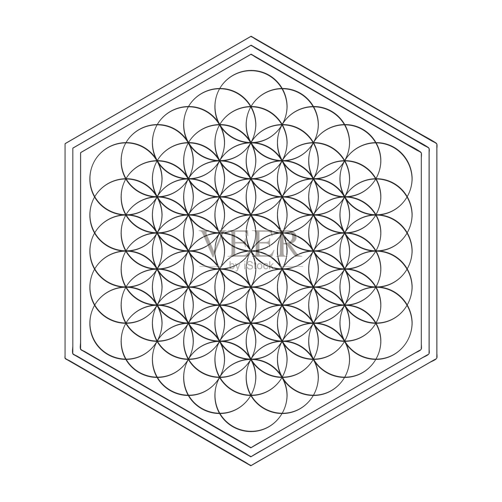 图标用古老的象征花的生命插画图片素材