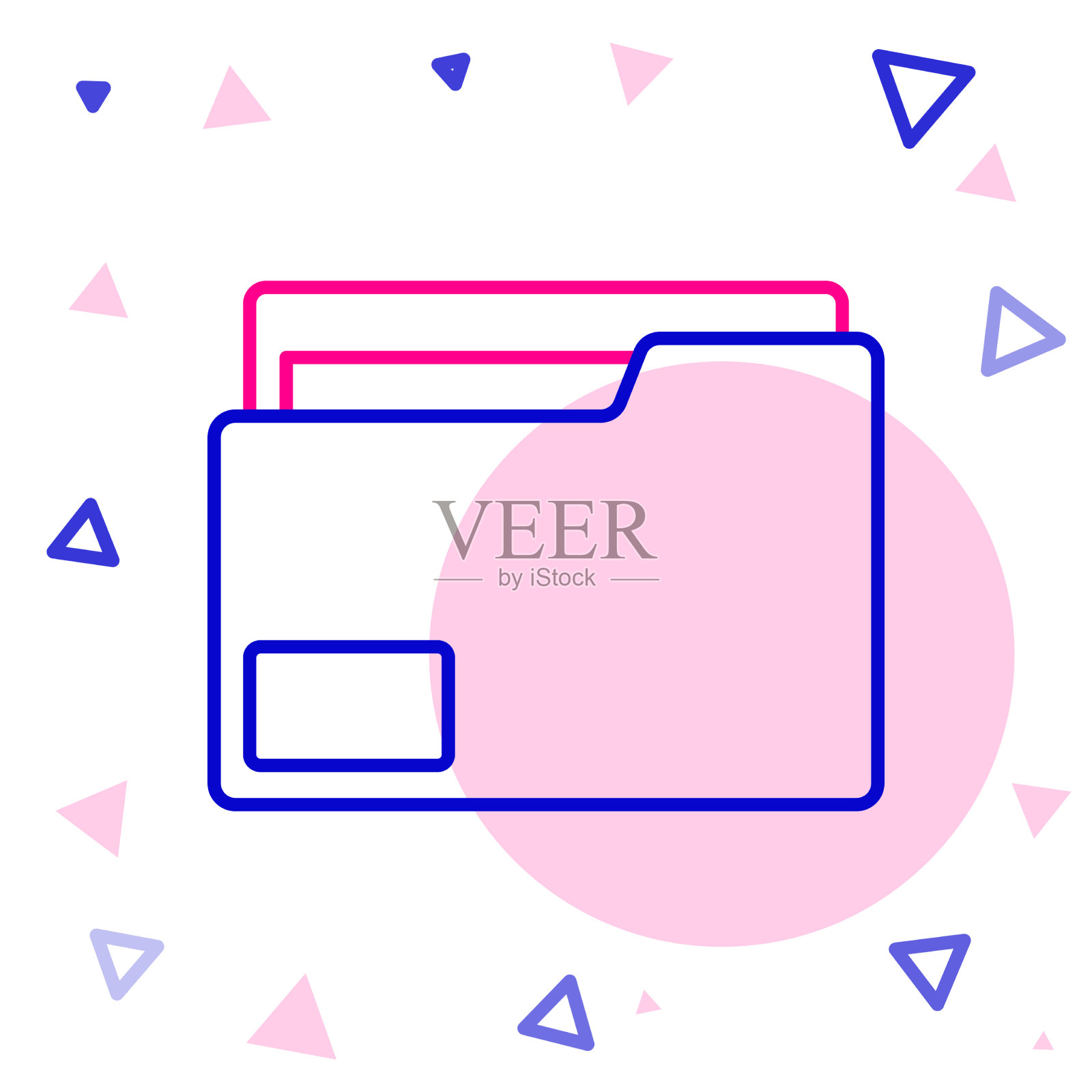 行文档文件夹图标隔离在白色上插画图片素材