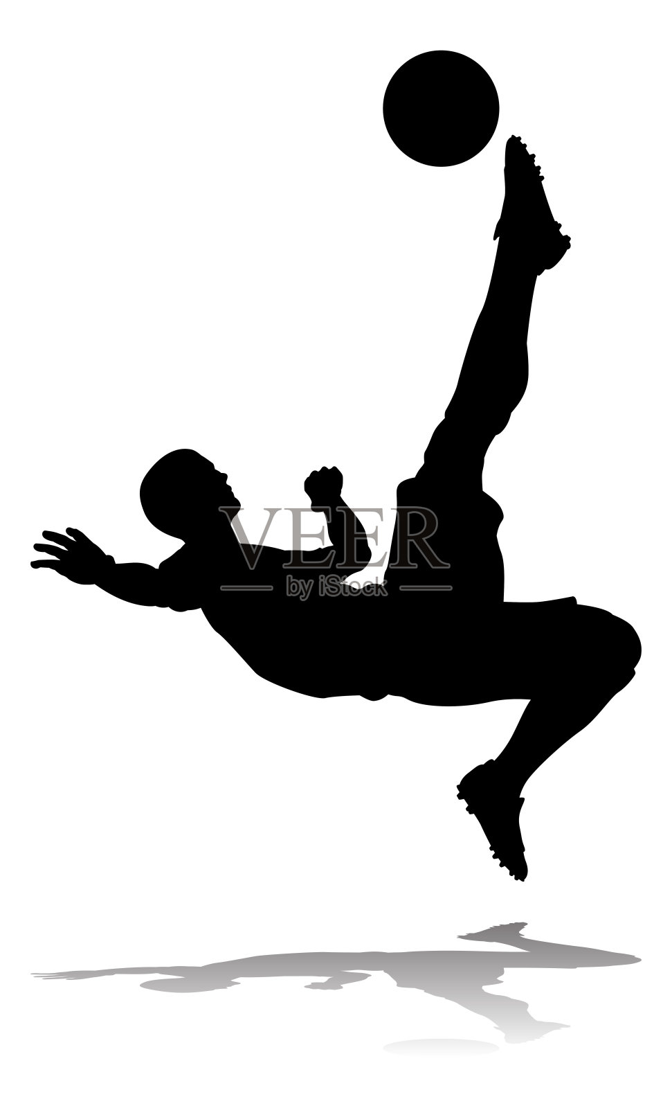 足球运动员剪影插画图片素材