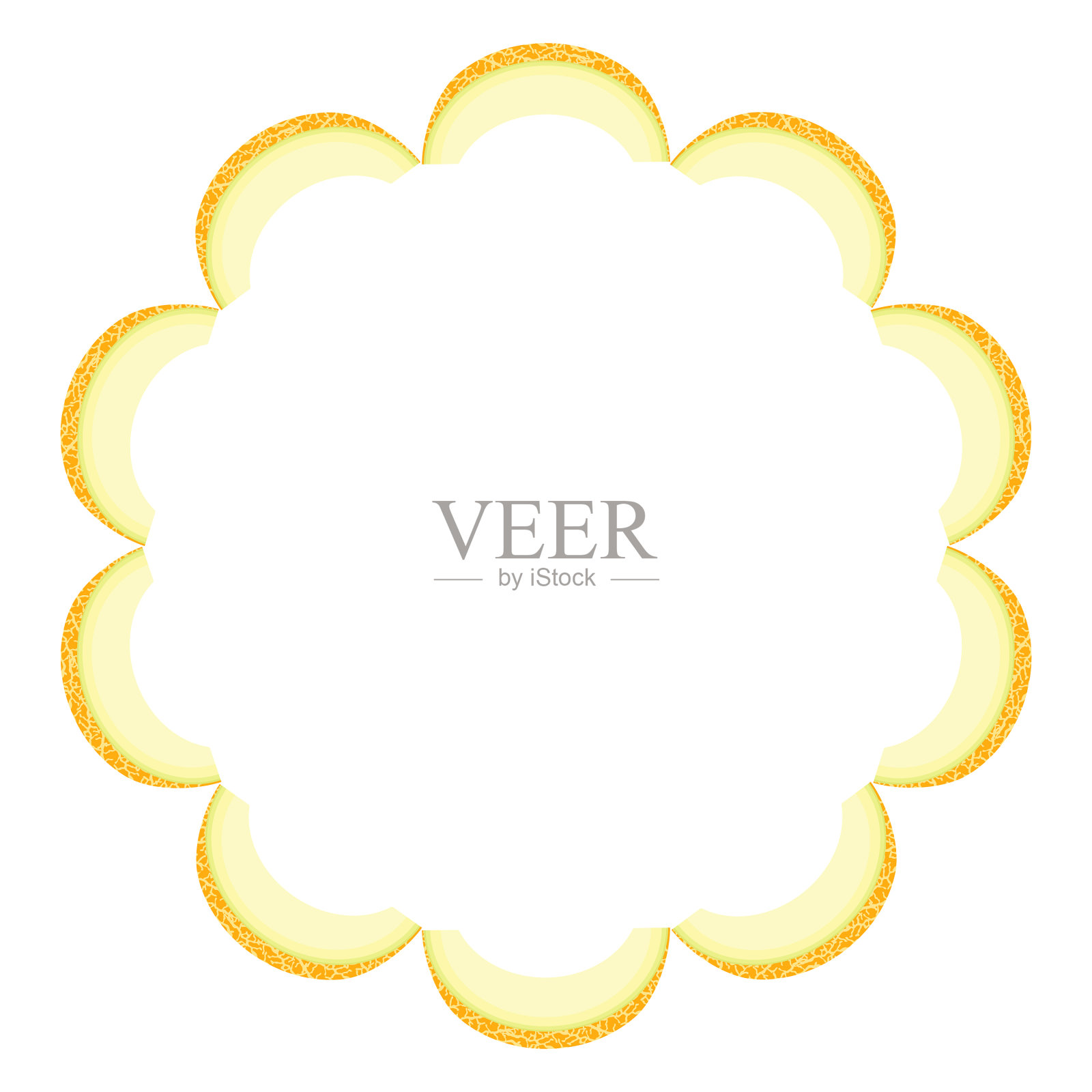 花圈由黄甜瓜与空间插画图片素材