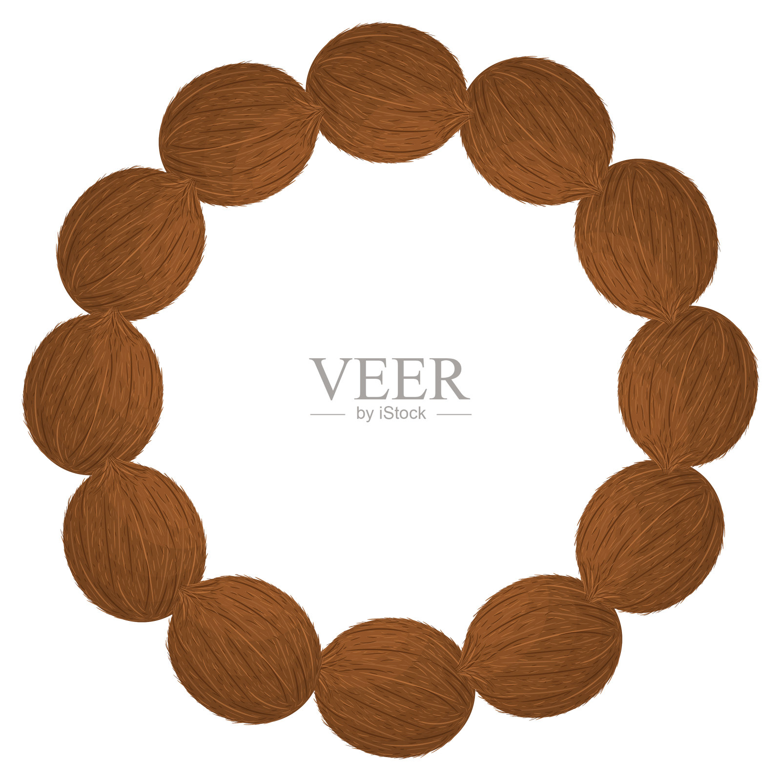 花环从整个椰子与空间的文本插画图片素材