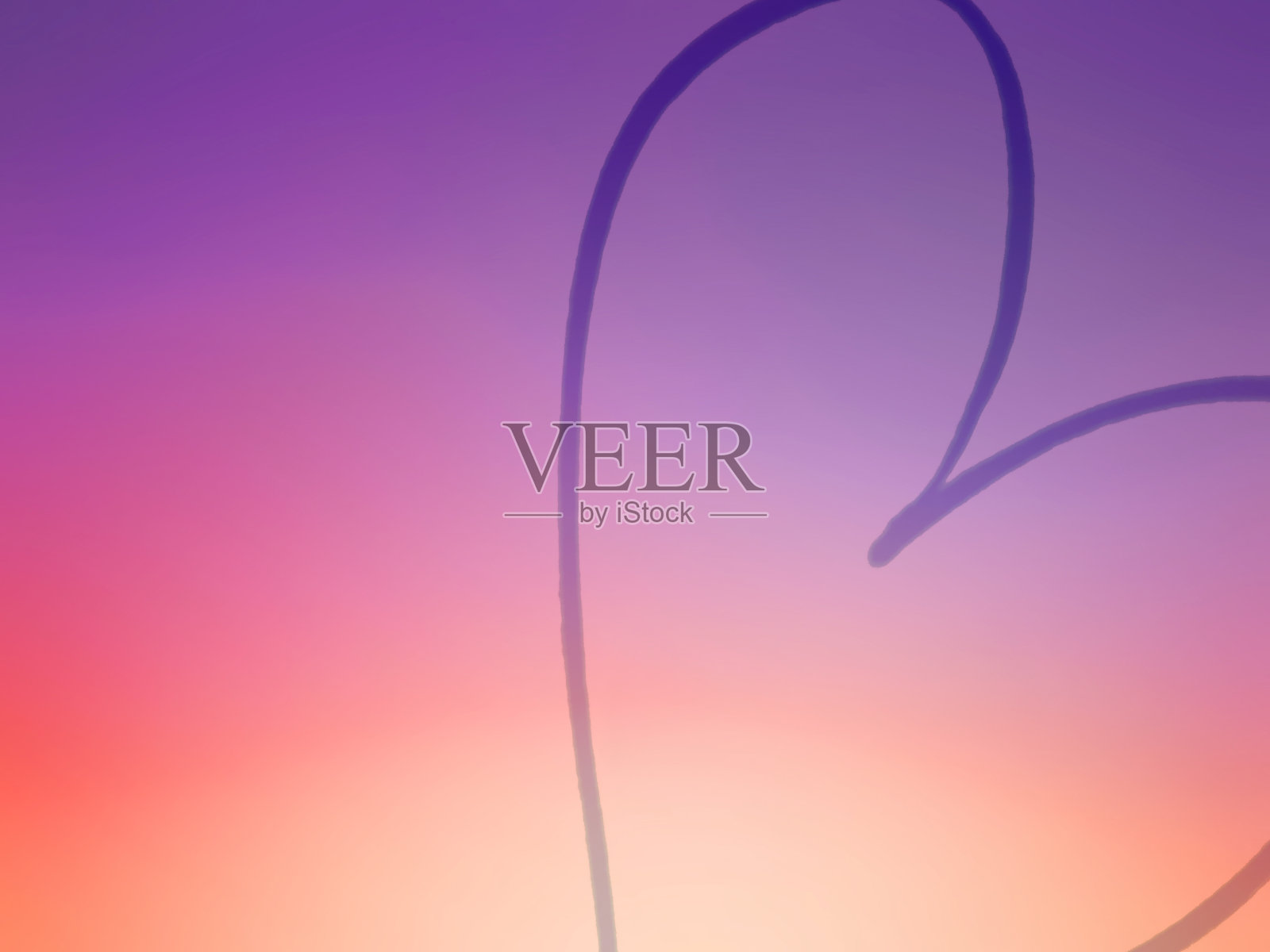 现代抽象背景，散焦与心脏形状/自绘制-彩虹色，纹理效果照片摄影图片