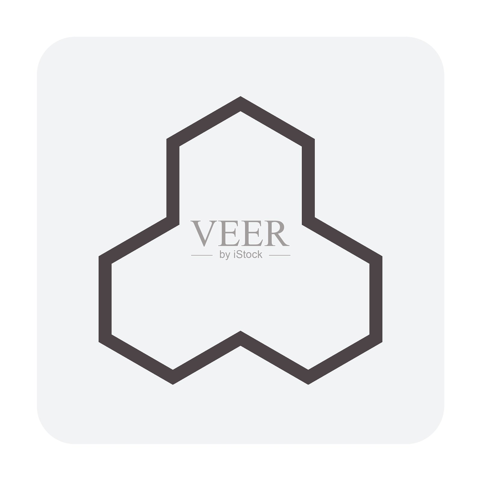 混凝土铺装块路面或砖面矢量图标设计。用于创建三六角图案。图标素材