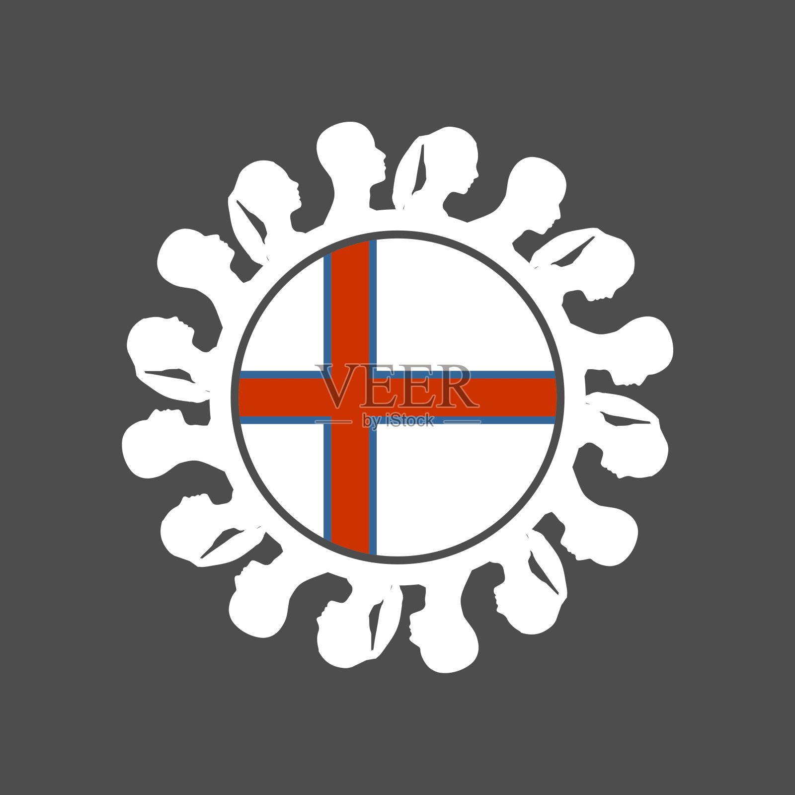 社交网络的比喻。人际关系的概念插画图片素材