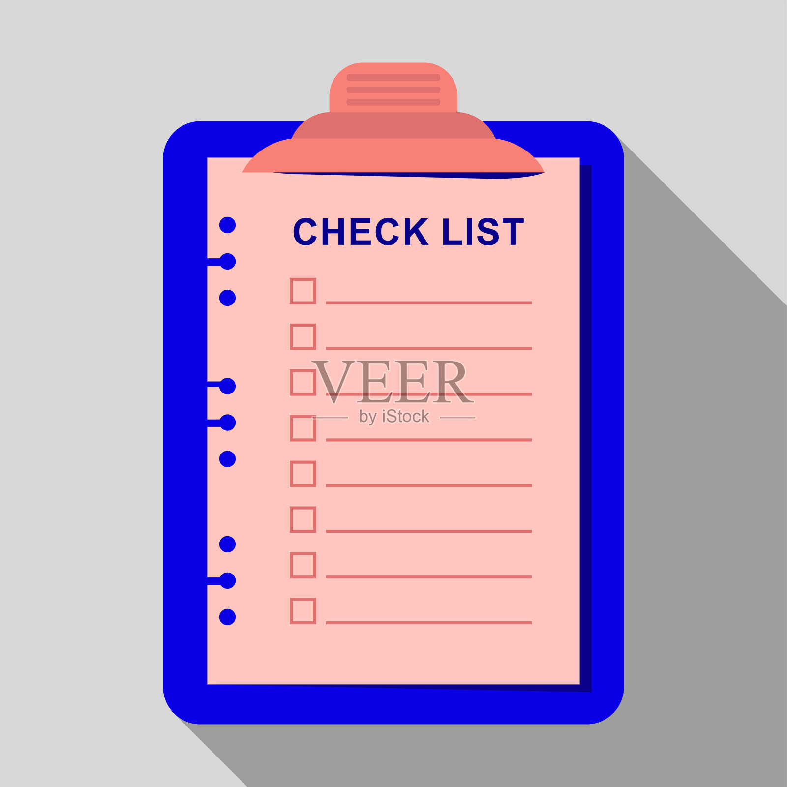 把清单写在纸上。平面矢量卡通插图。插画图片素材