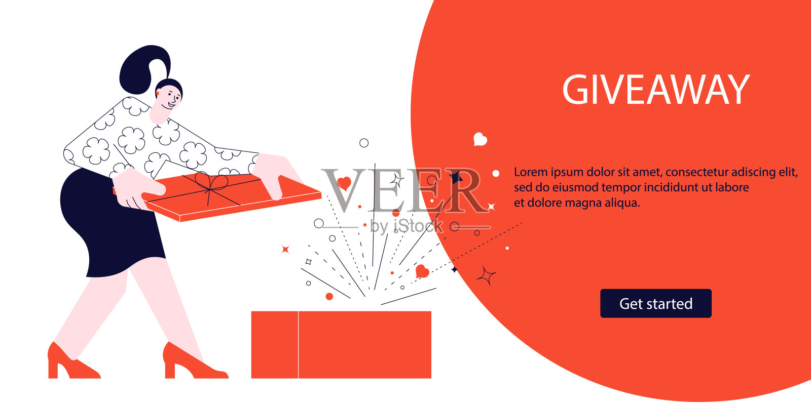 Giveaway社交网络推广登陆网页插画图片素材