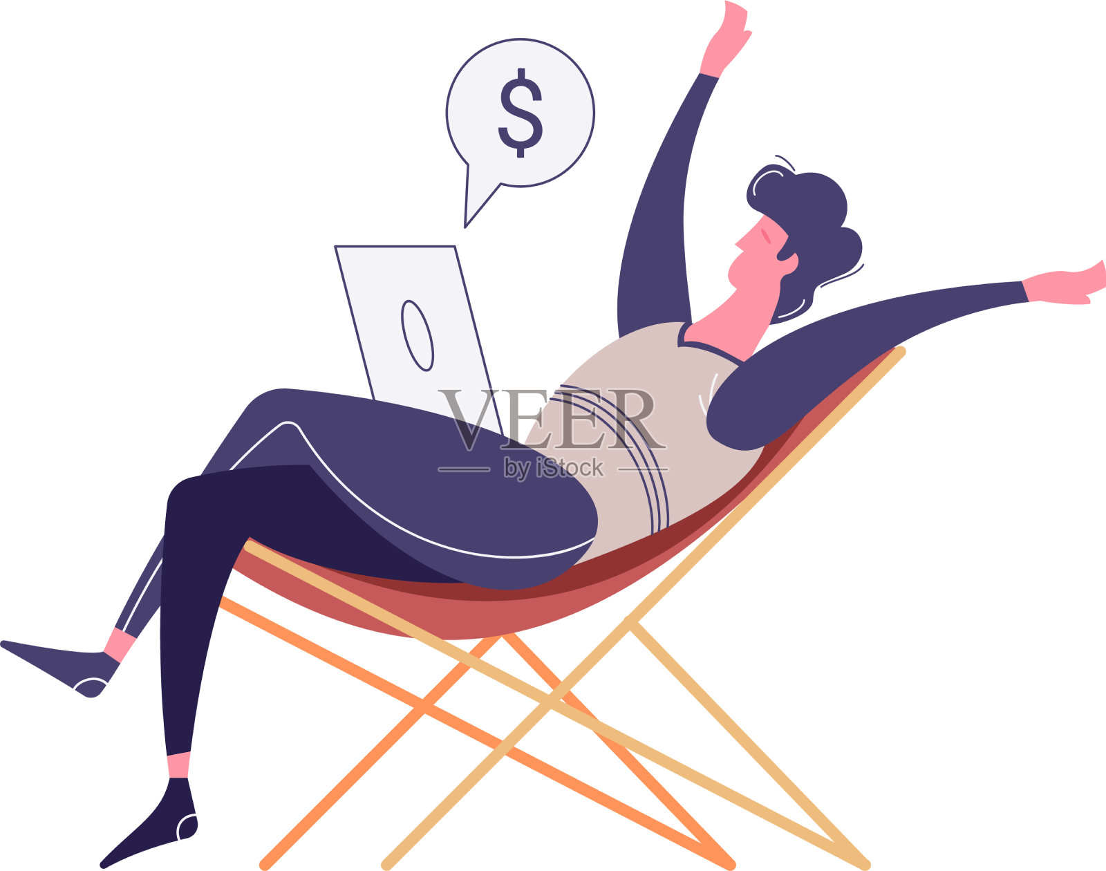 自由成功平面构图设计元素图片