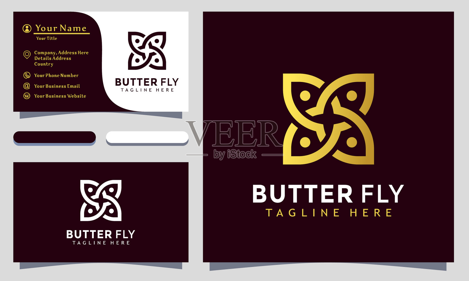 现代优雅的蝴蝶时尚美容spa插画图片素材