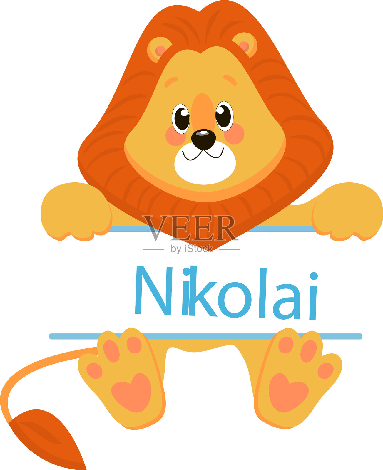 卡通可爱的小动物狮子设计元素图片