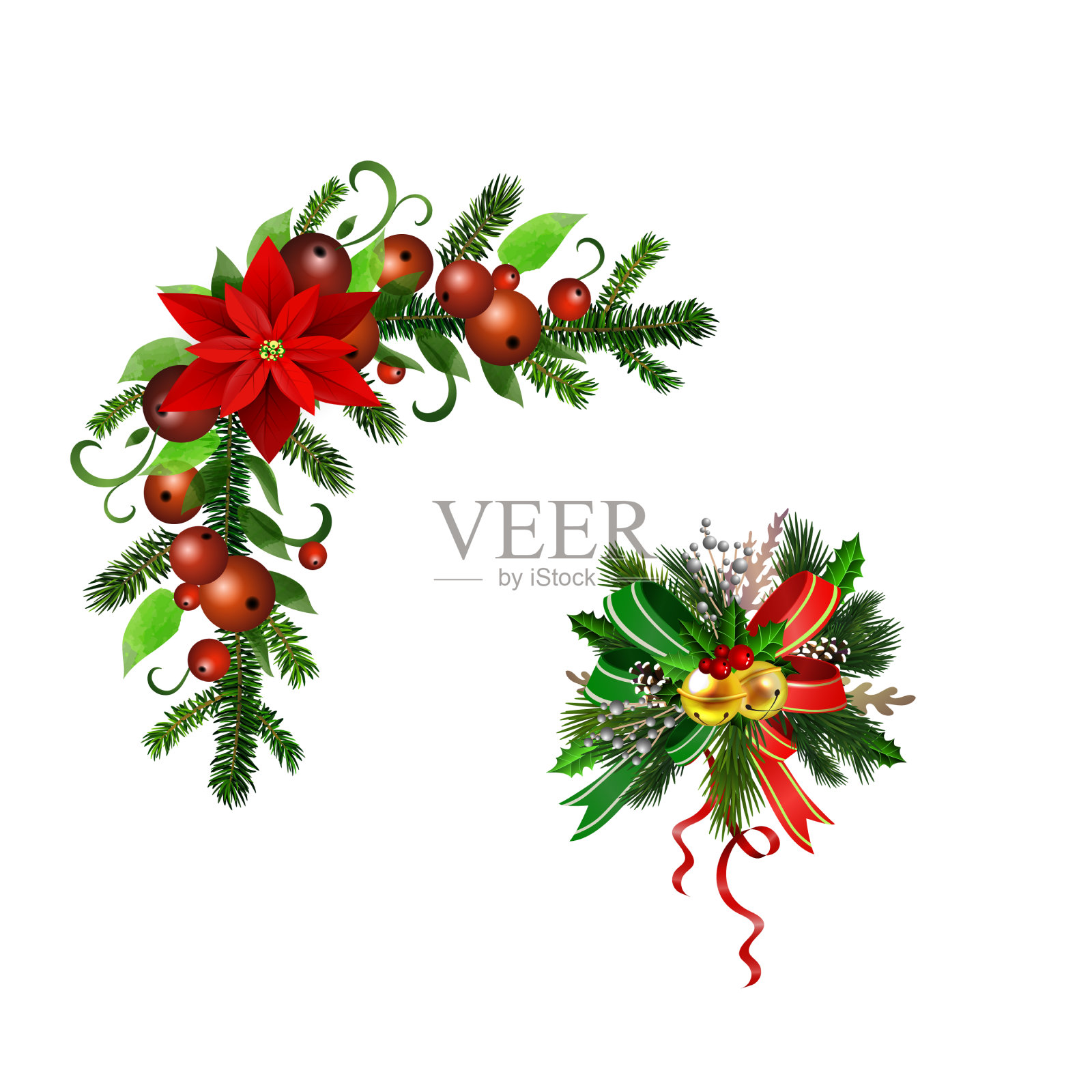 圣诞冬青早午餐装饰设计元素图片