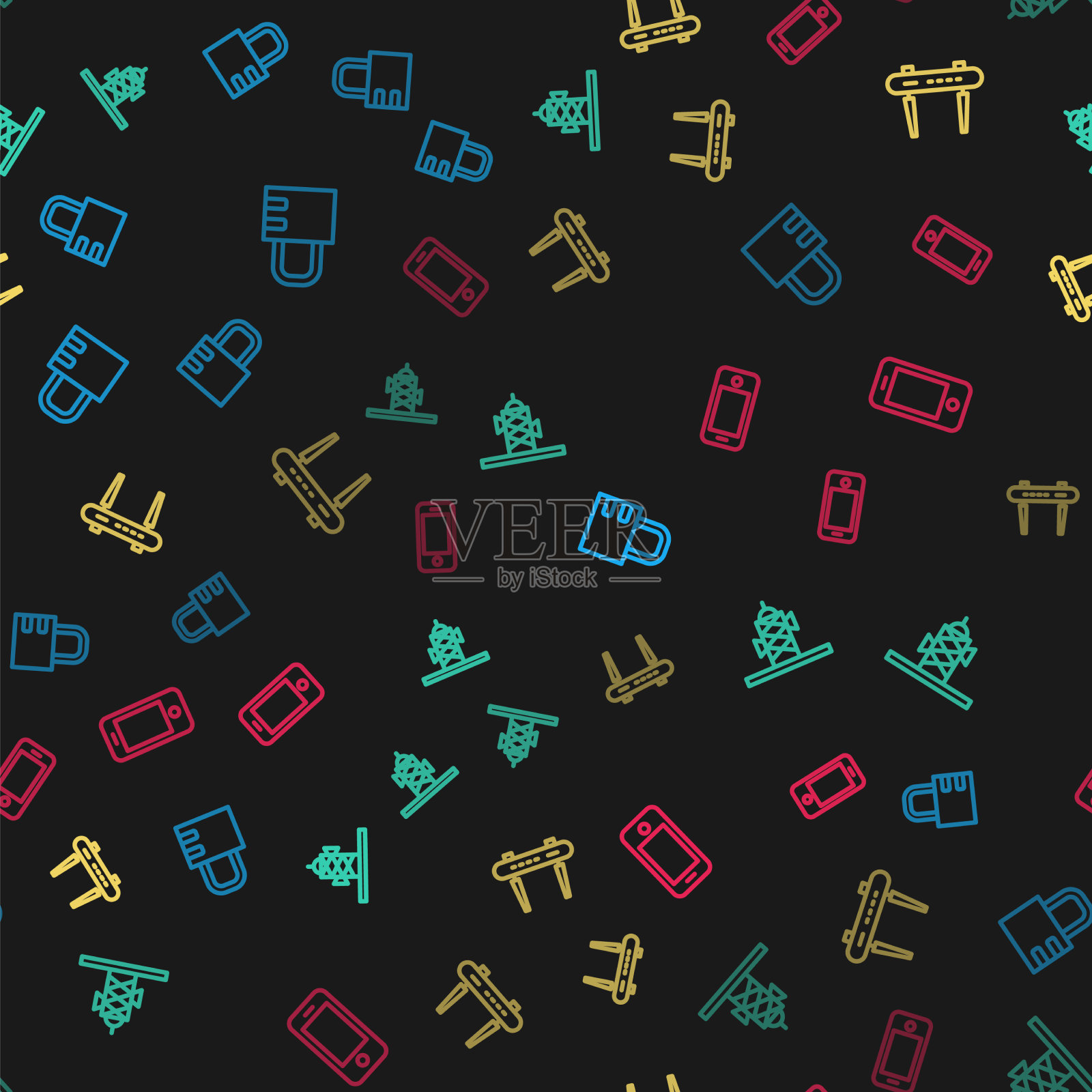 设置线路安全密码锁天线路由器图标素材