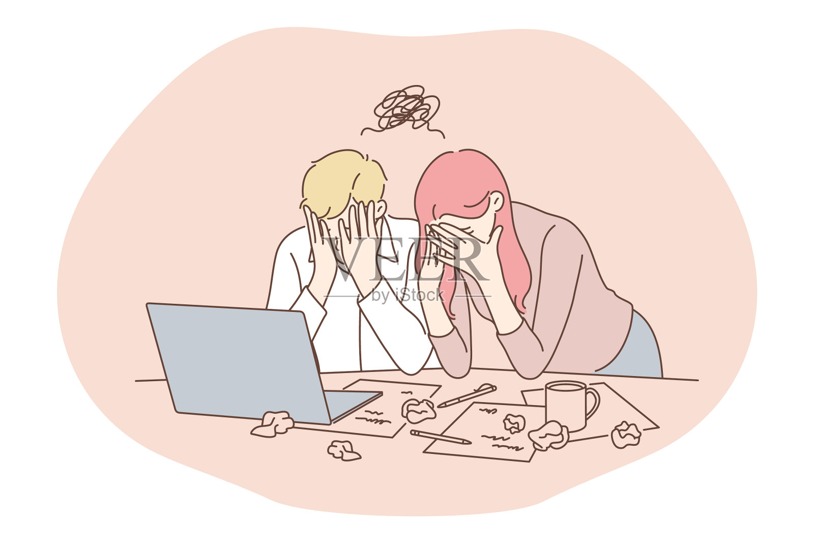 压力、工作、超负荷的概念设计元素图片