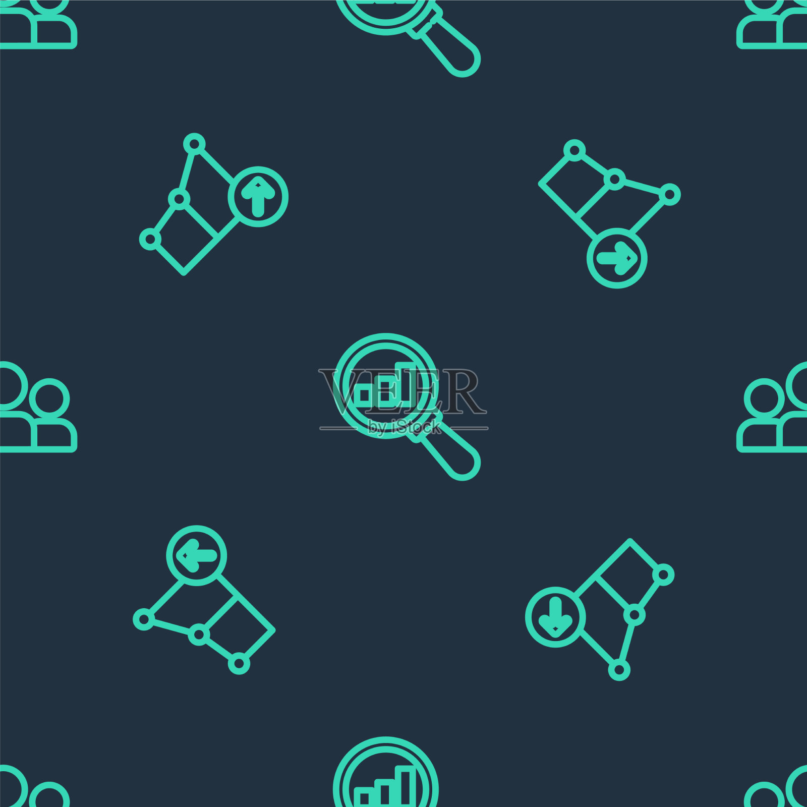 设线放大镜，分析财务图标素材