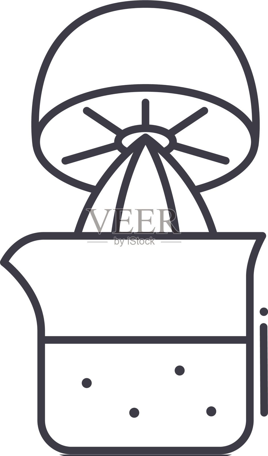 垃圾榨汁机图标线性隔离图标素材