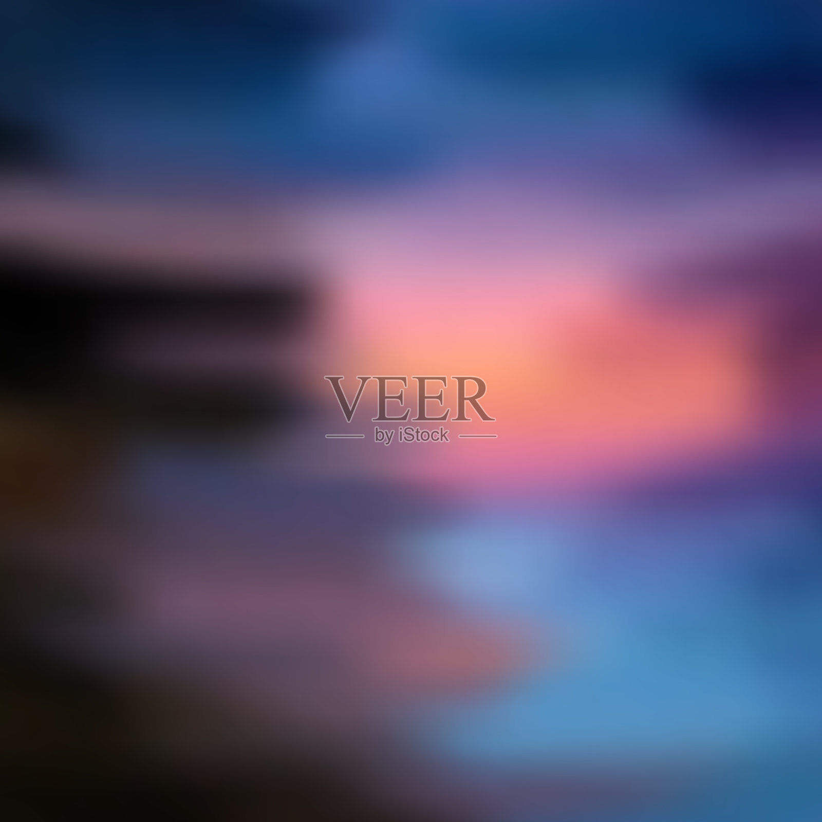 充满活力模糊的海天云背景插画图片素材