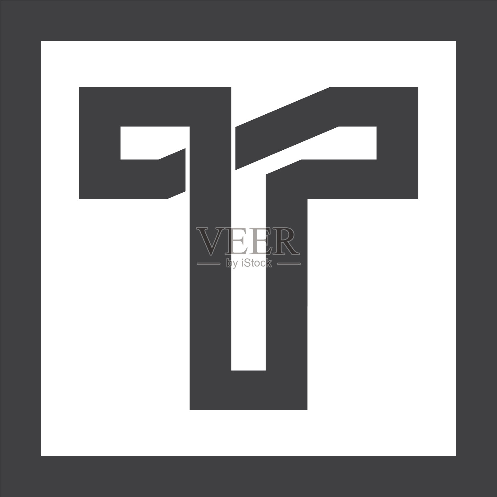 字母t无限线正方形标志设计元素图片