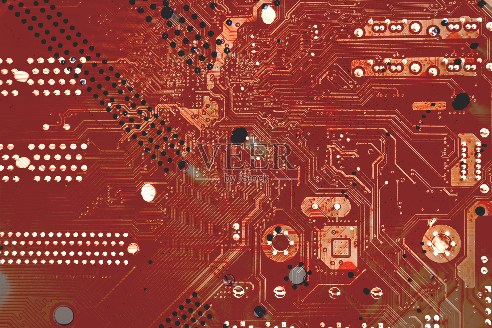 现代印刷电路板，抽象技术电路板。抽象的横幅背景。照片摄影图片