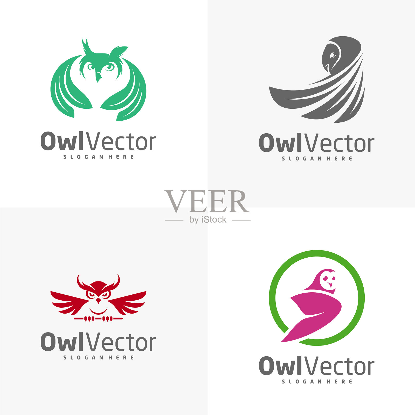 设置猫头鹰标志模板创意猫头鹰标志设计设计元素图片